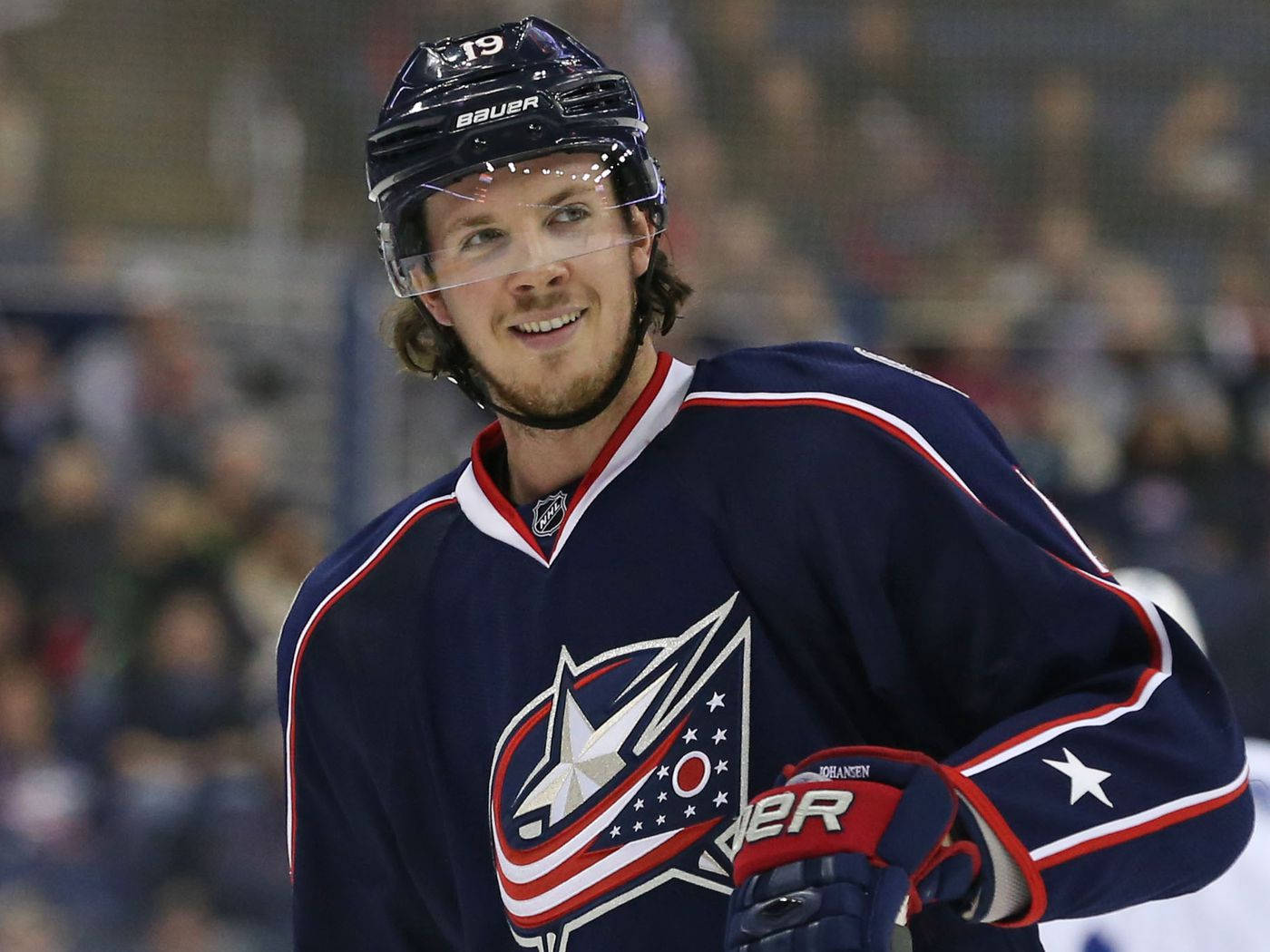 Ryan Johansen Columbus Blue Jackets Happy Smile Background