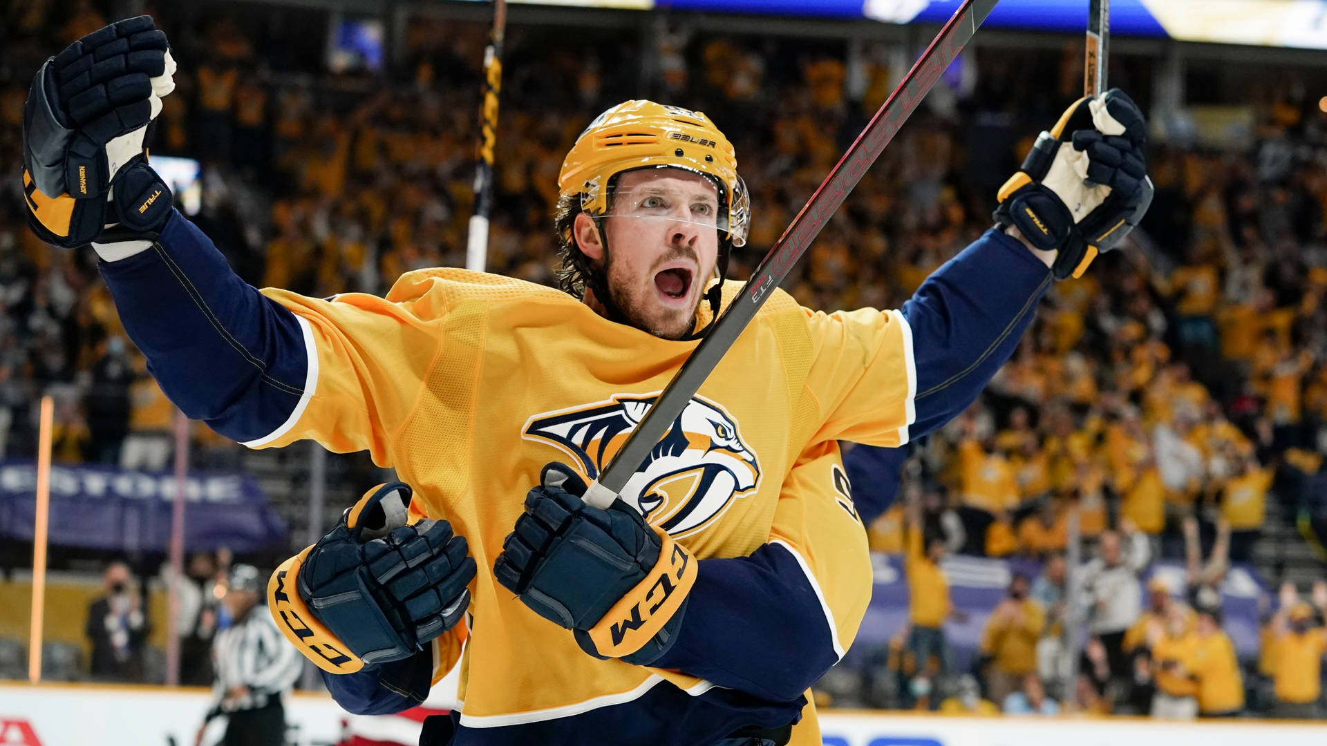 Ryan Johansen Nashville Predators Celebrate Goal Background