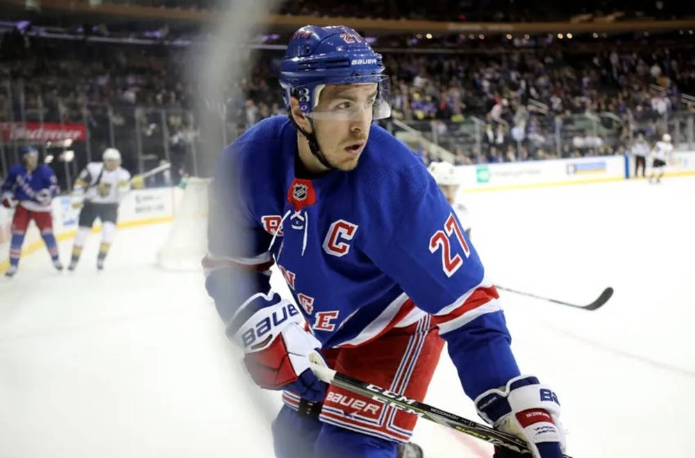 Ryan Mcdonagh New York Rangers Snow Effect Background