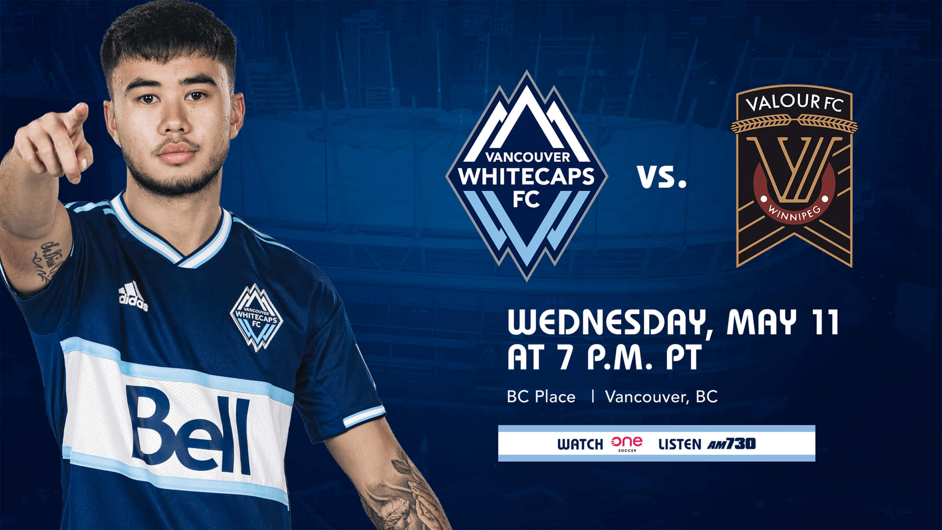 Ryan Raposo, Dynamic Midfielder Of Vancouver Whitecaps Fc In Action Background