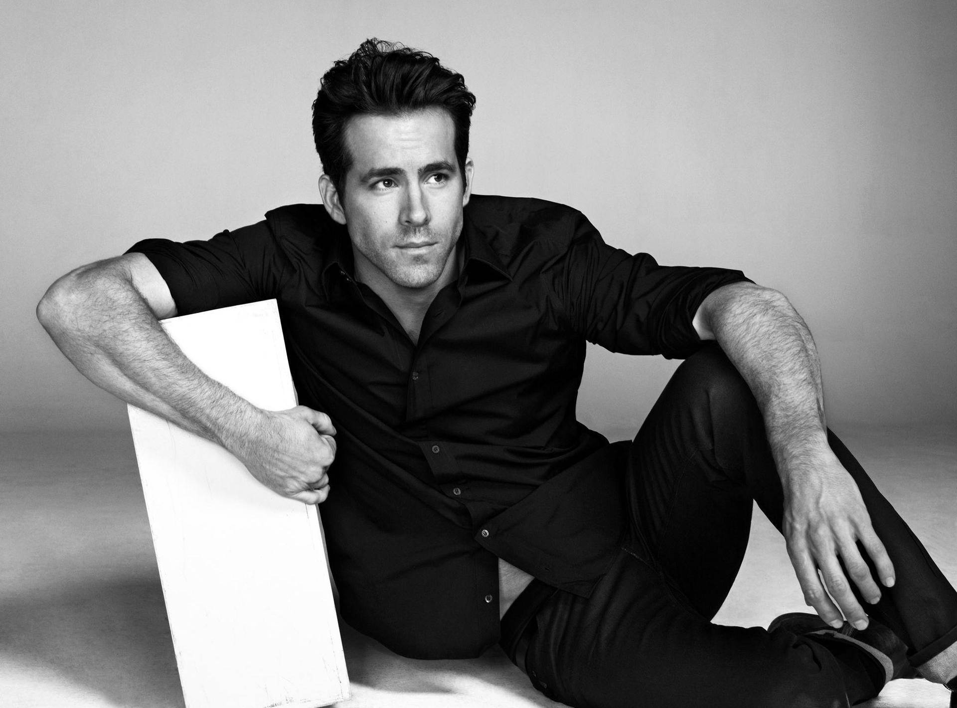 Ryan Reynolds Black And White Background