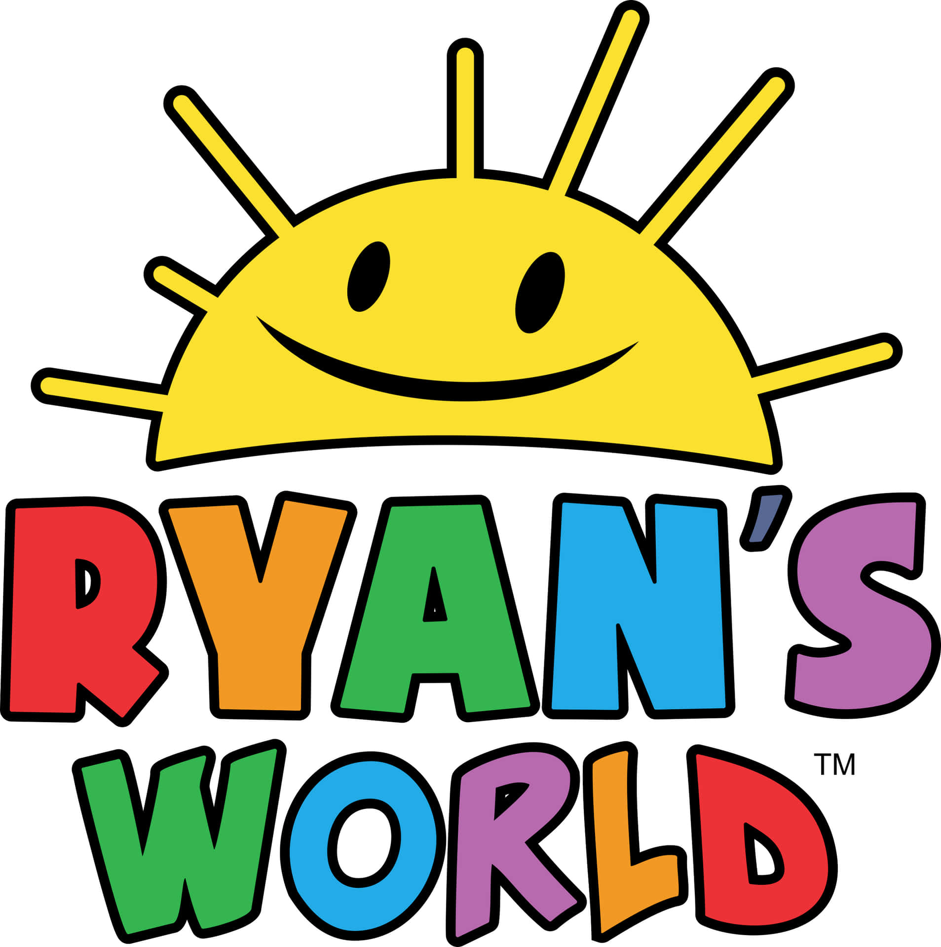 Ryan's World Logo With A Sun And A Smile Background