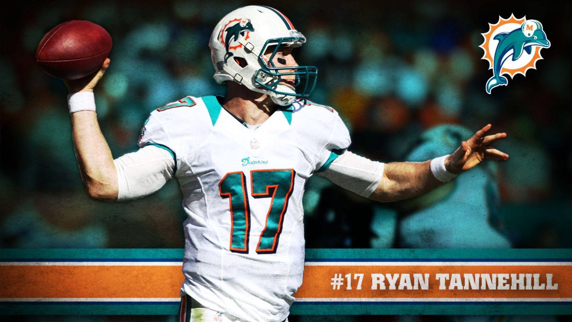 Ryan Tannehill Jersey Number 17 Miami Dolphins Logo