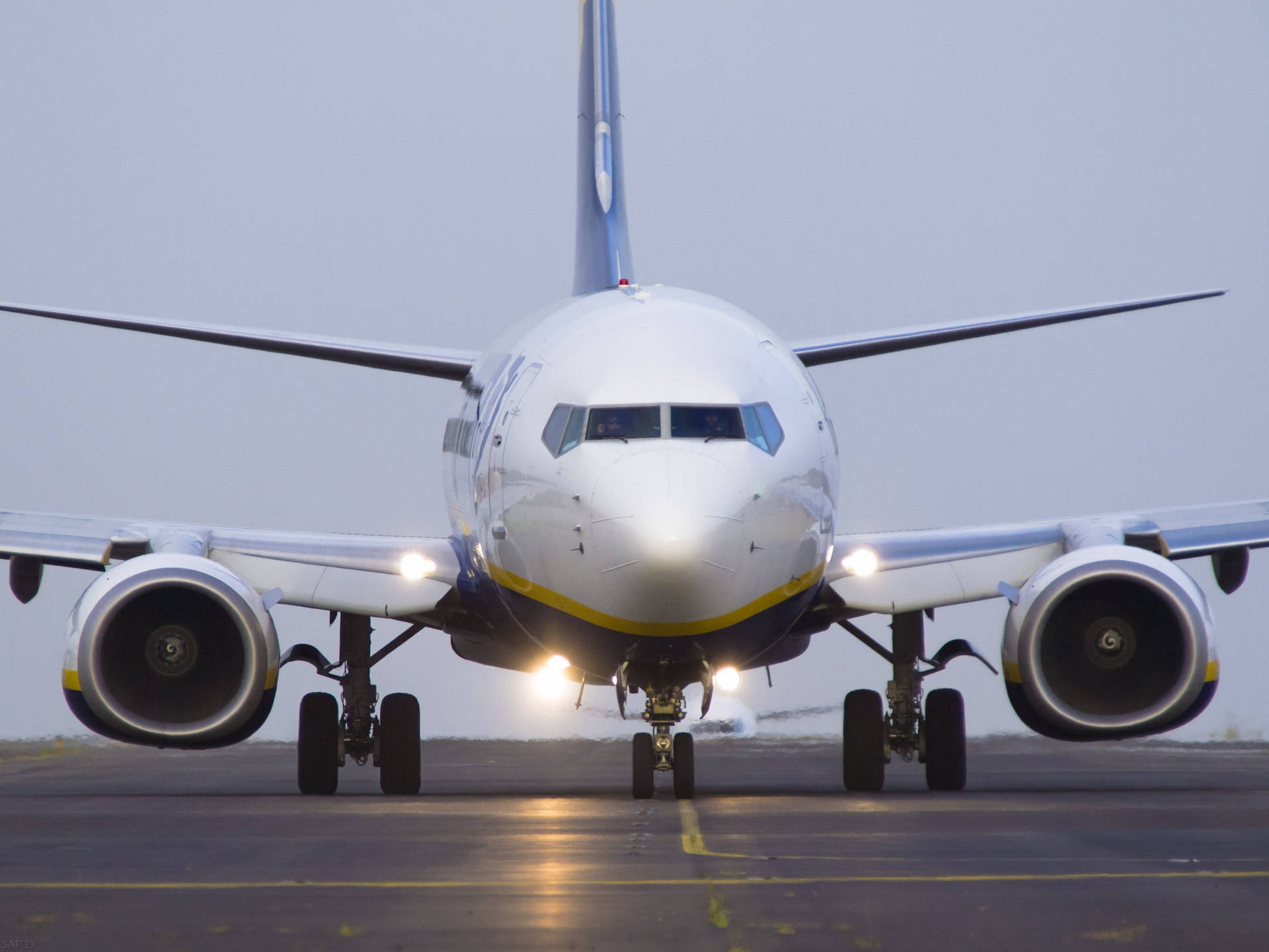 Ryanair Front Of Airplane Background