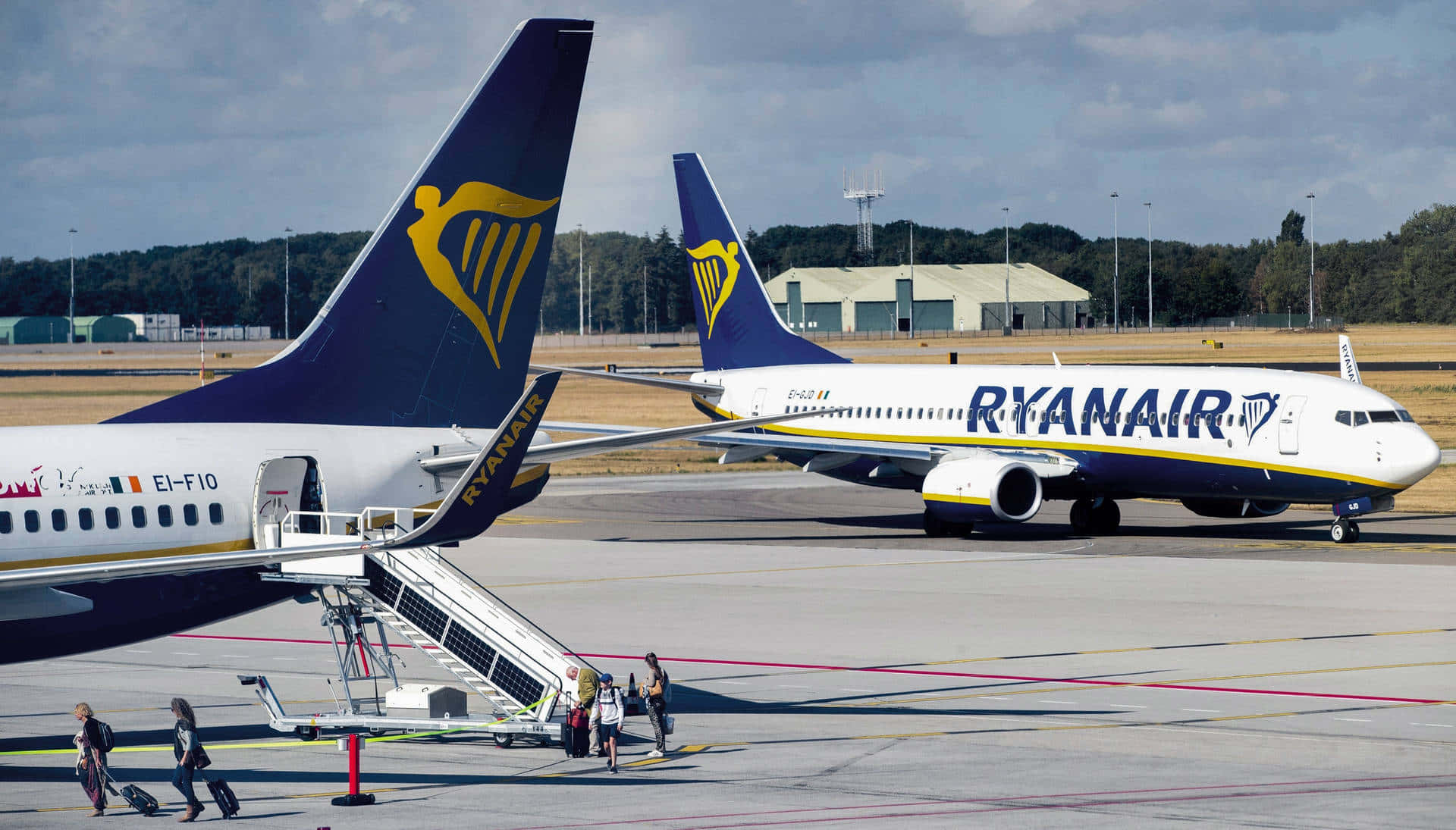 Ryanair On The Taxiway Departure Background