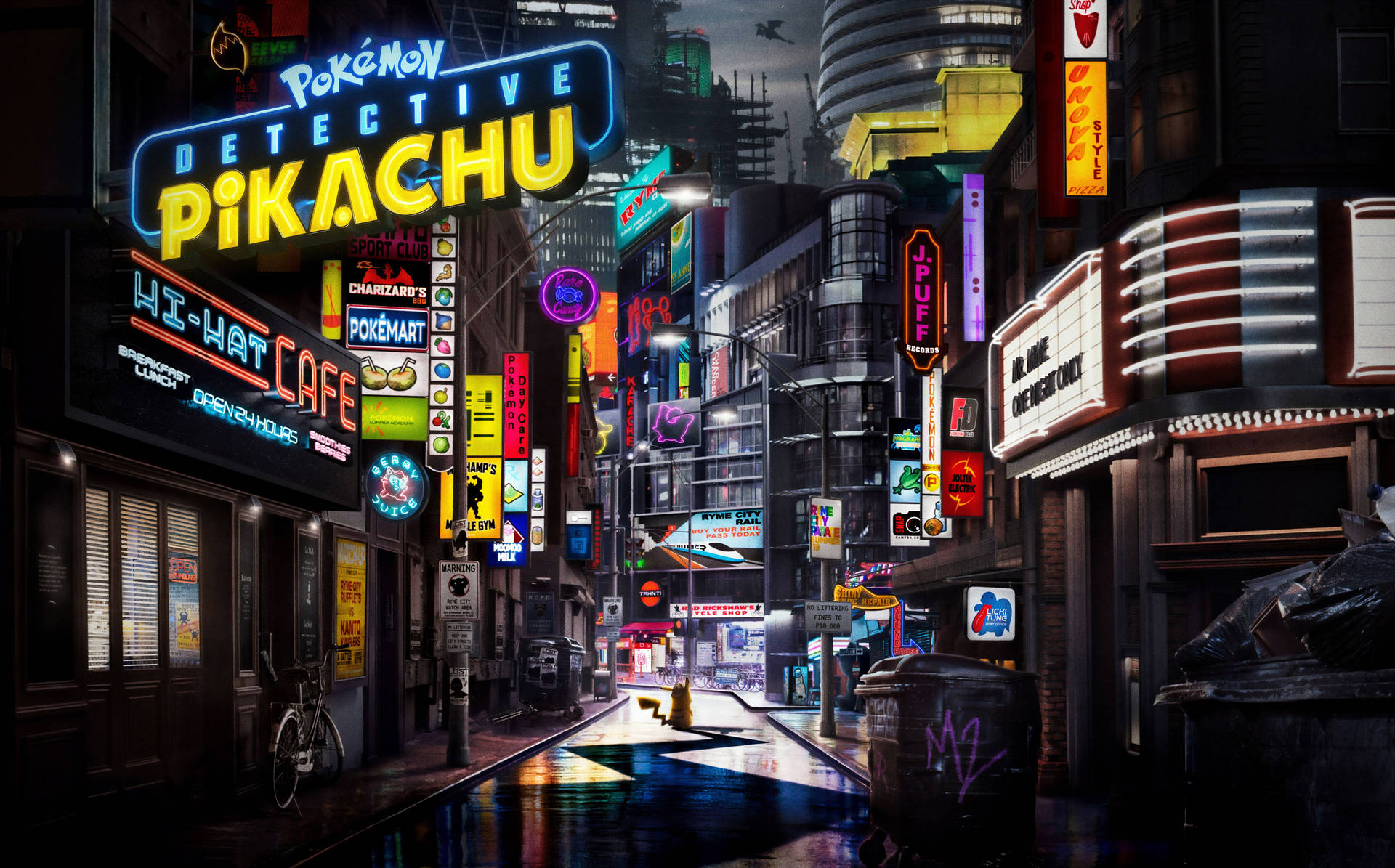 Ryme City In Detective Pikachu Background