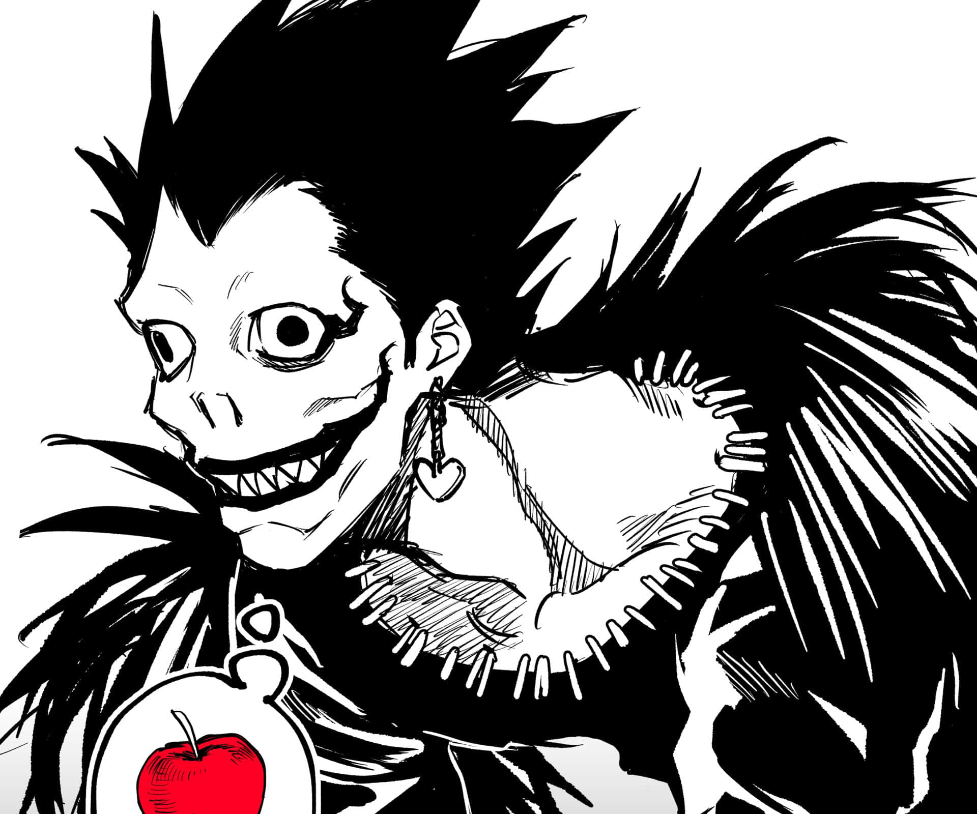 Ryuk Holding Apple Death Note Background