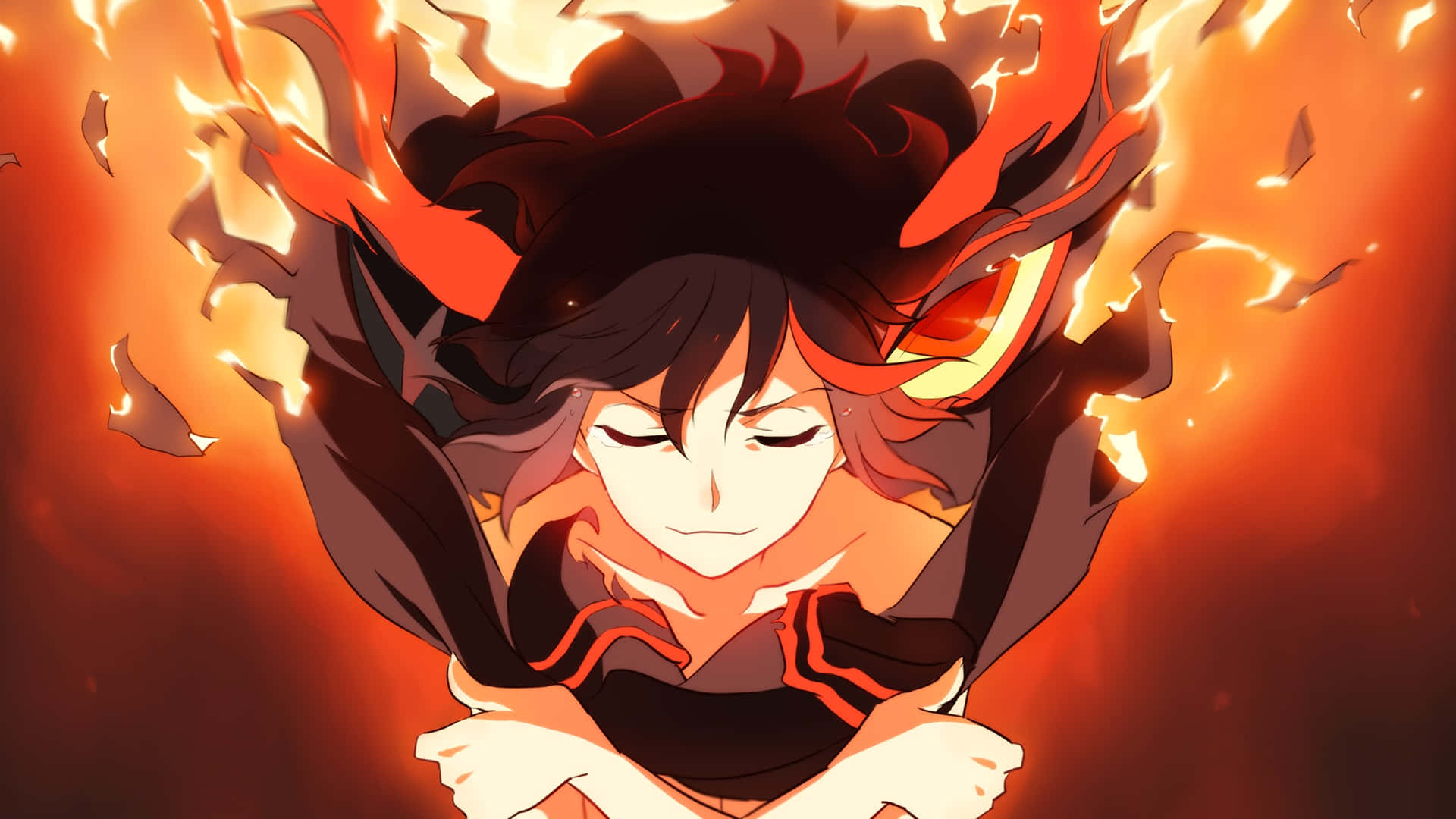 Ryuko Matoi Fiercely Poses In Her Iconic Outfit Background