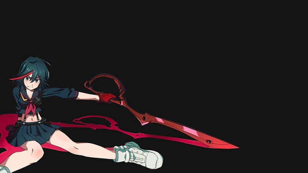 Ryuko Matoi In Action: A Stunning Anime Illustration Background