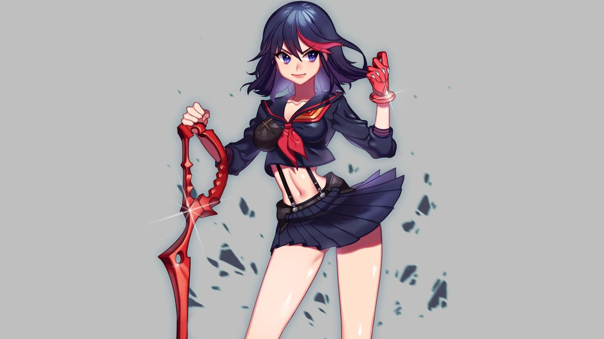 Ryuko Matoi With Her Scissor Blade In Action Background