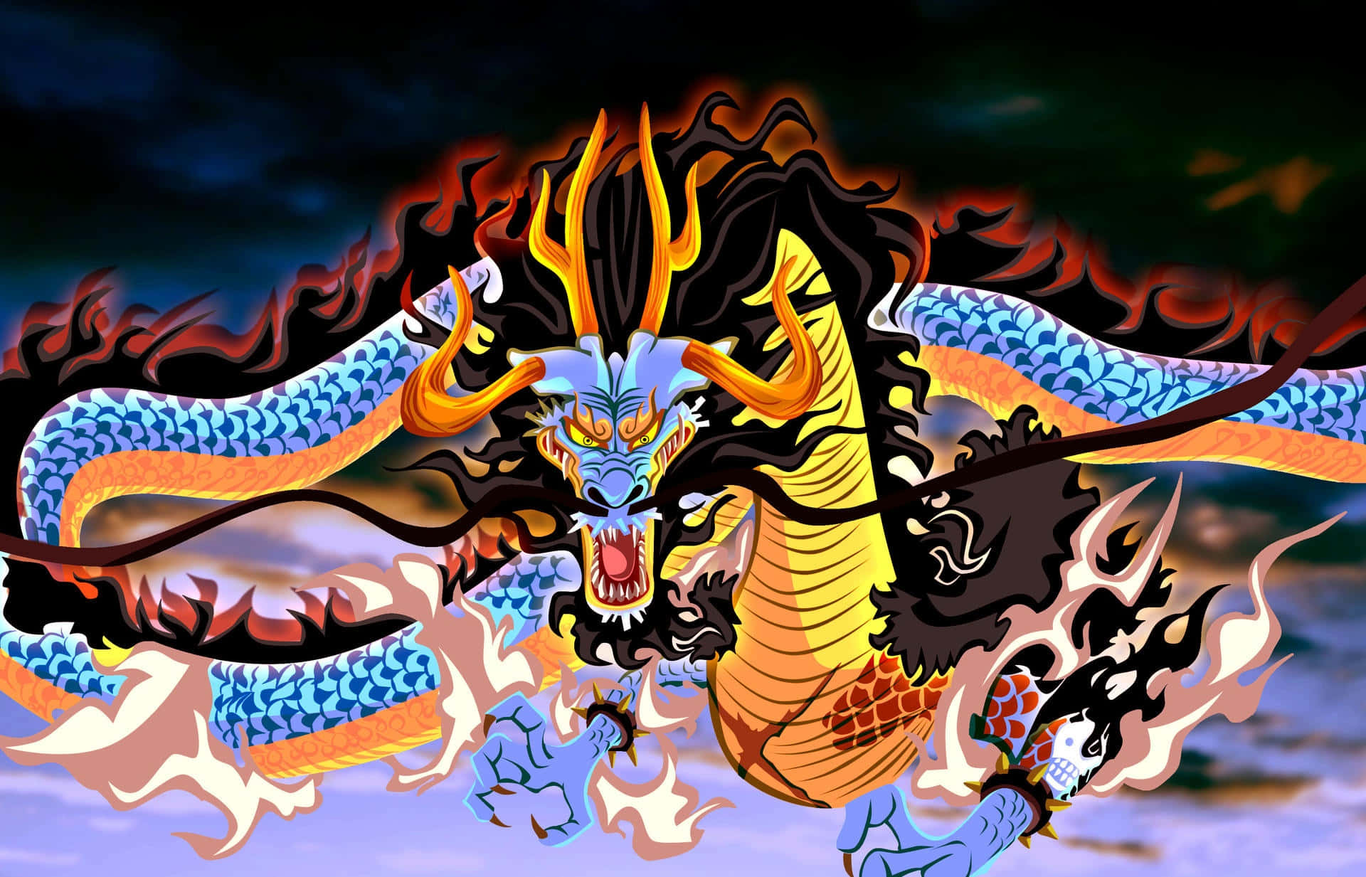 Ryuunosuke Akutagawa Faces Kaido Of The Beast Background