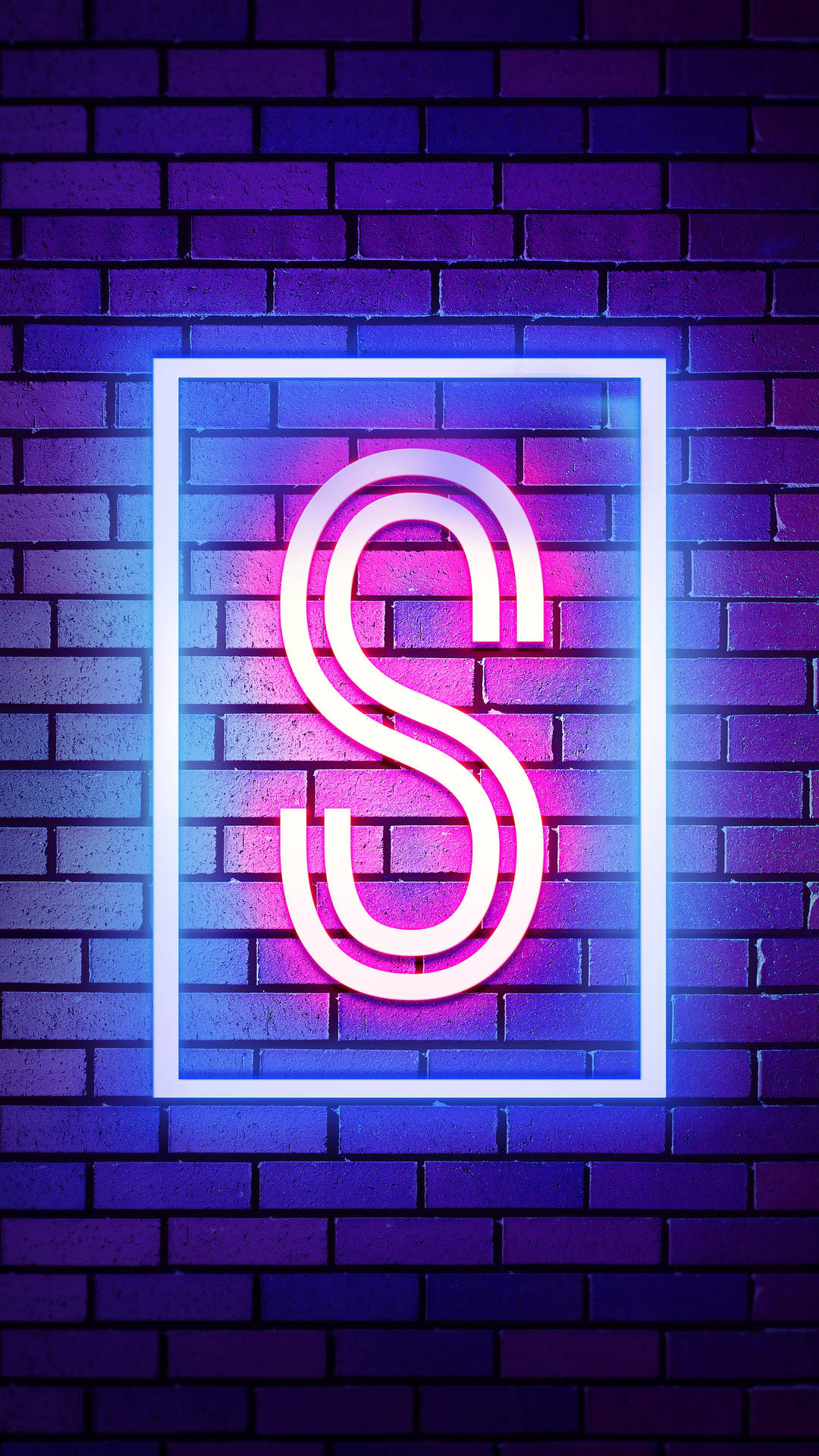 S Alphabet In Neon Lights Background