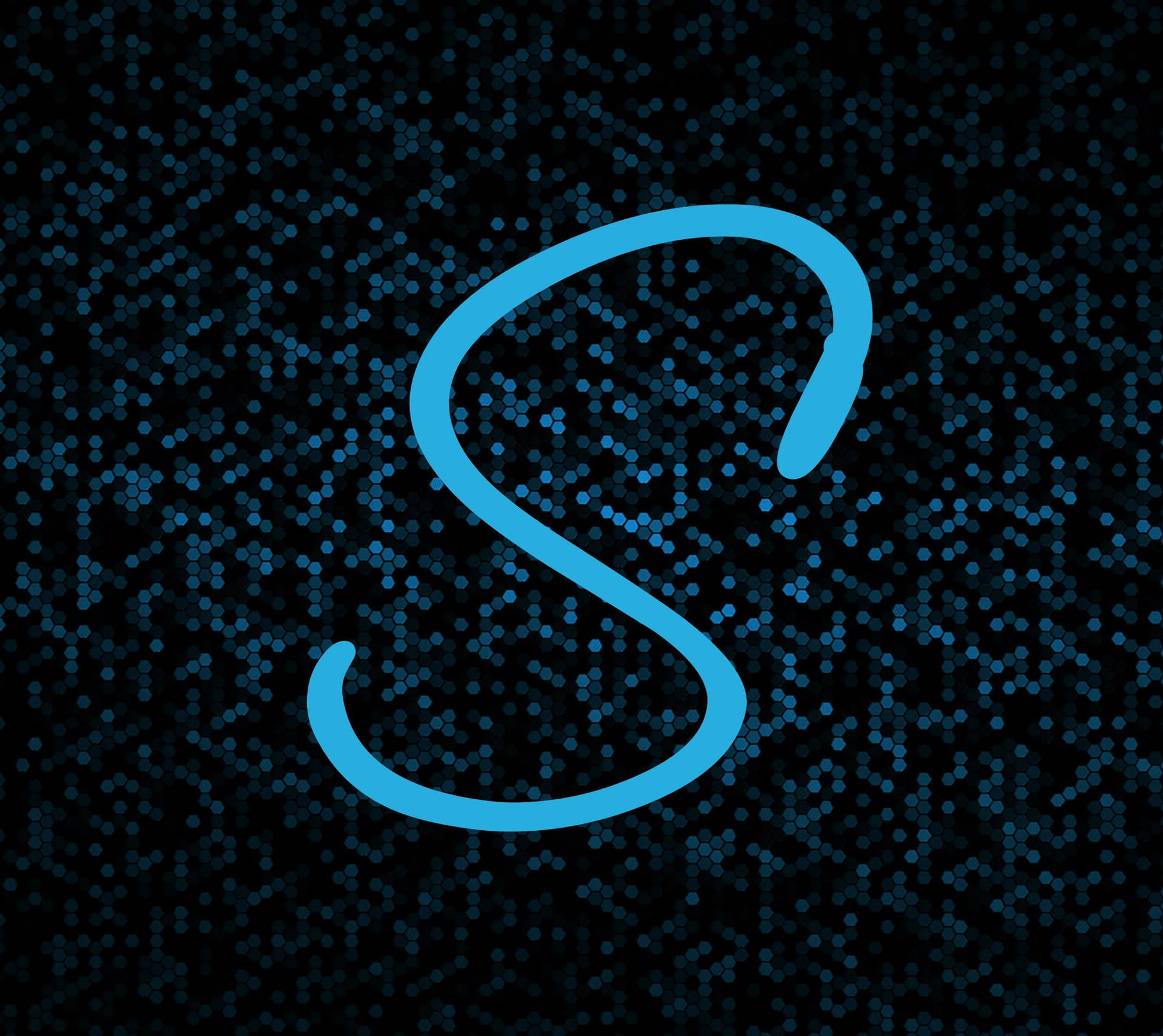 S Letter Blue Bubbles Background