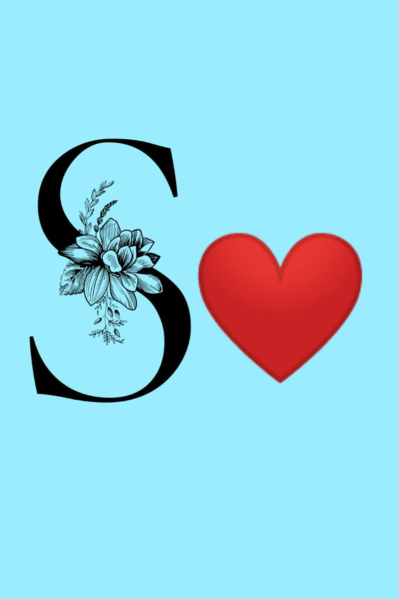 S Letter Red Heart Background