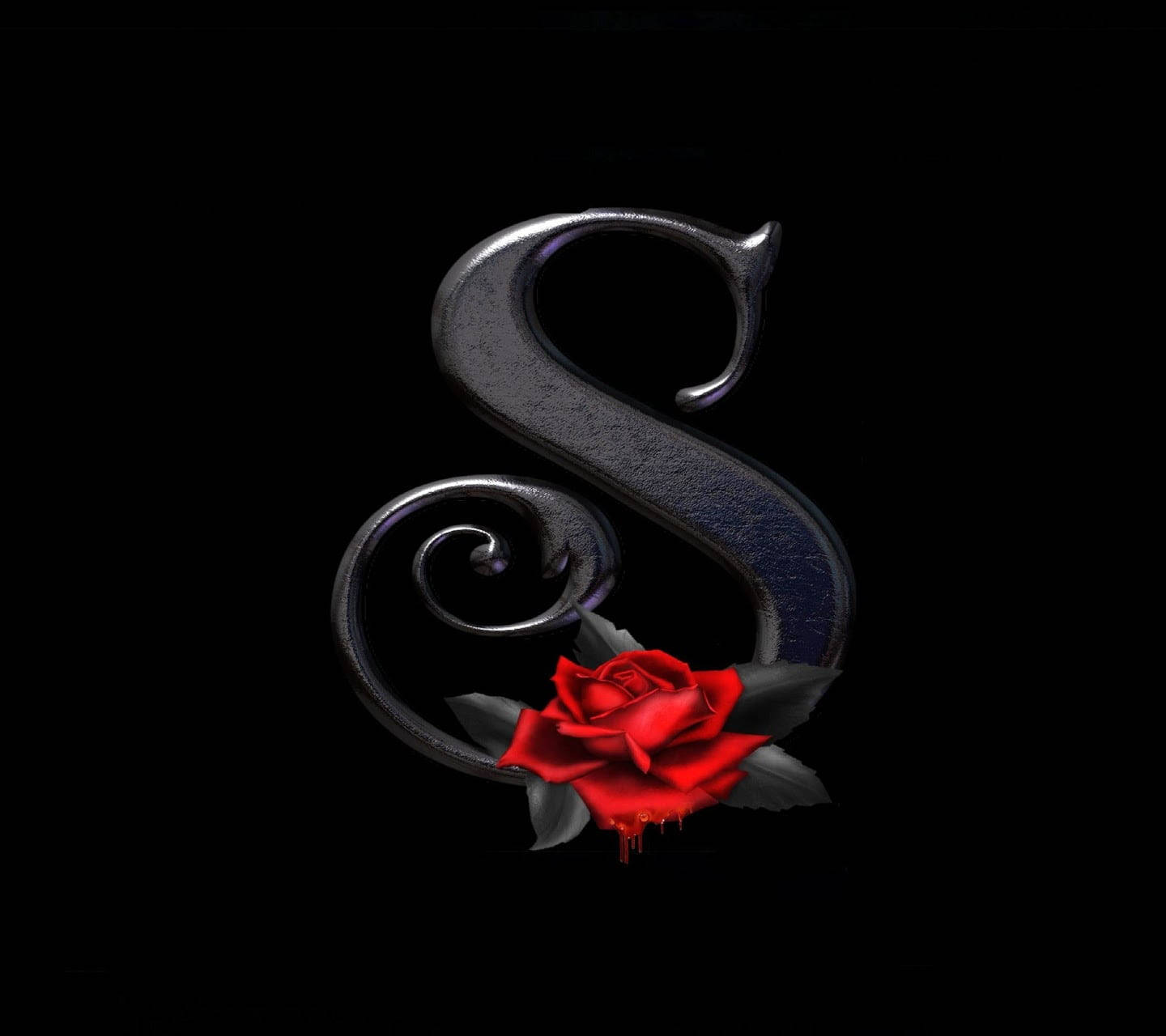 S Letter Red Rose Background