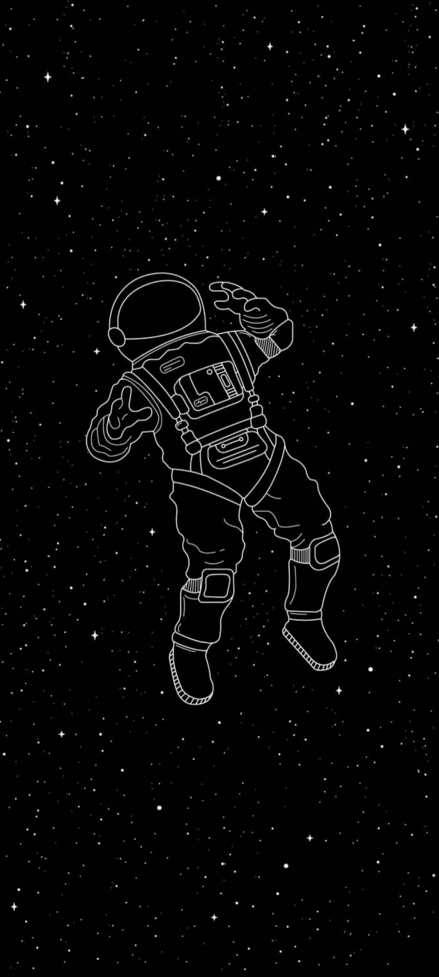 S10+ Black & White Astronaut Background