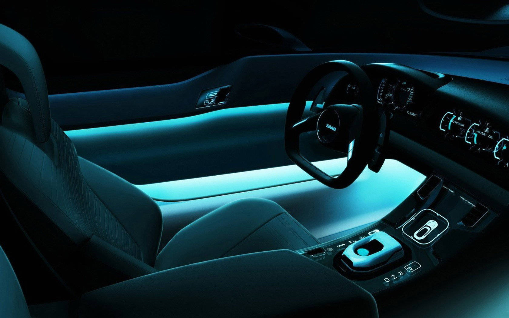Saab Auto Interior Led Lights Background