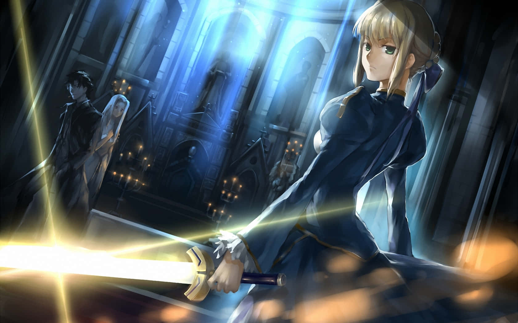 Saber Fate Stay Night In Church Background