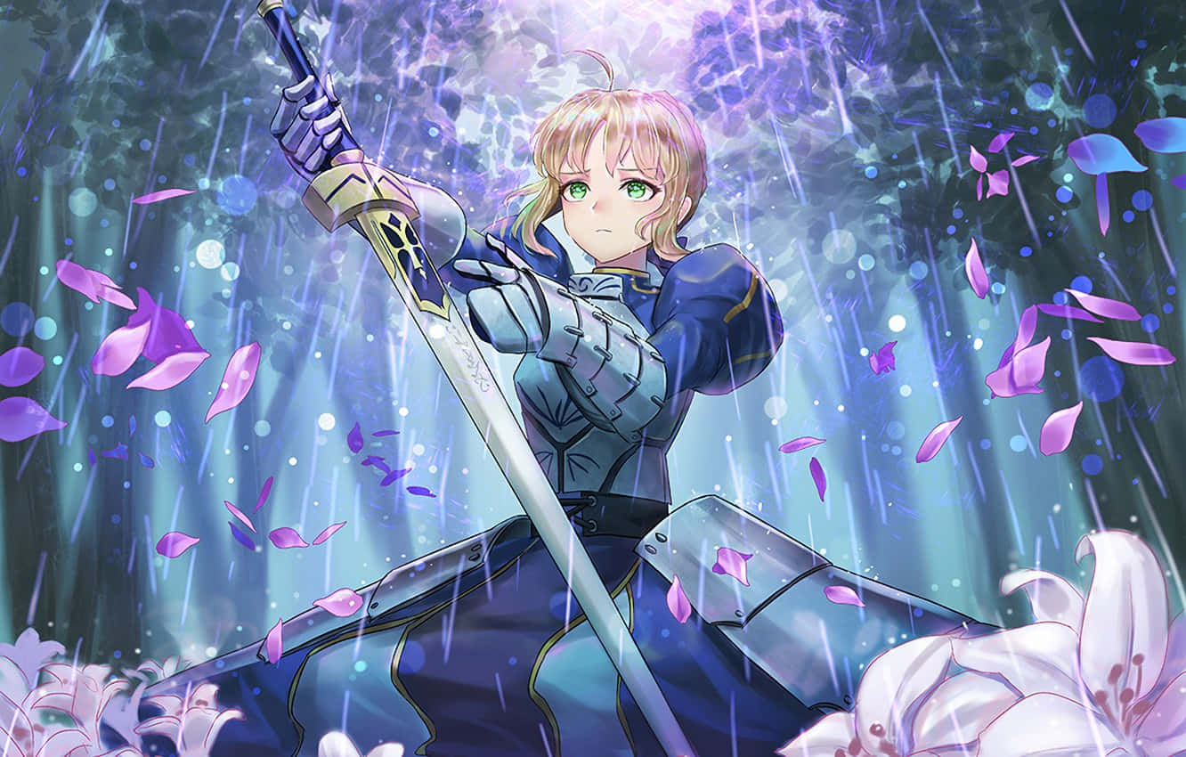 Saber Fate Stay Night In Rainy Forest