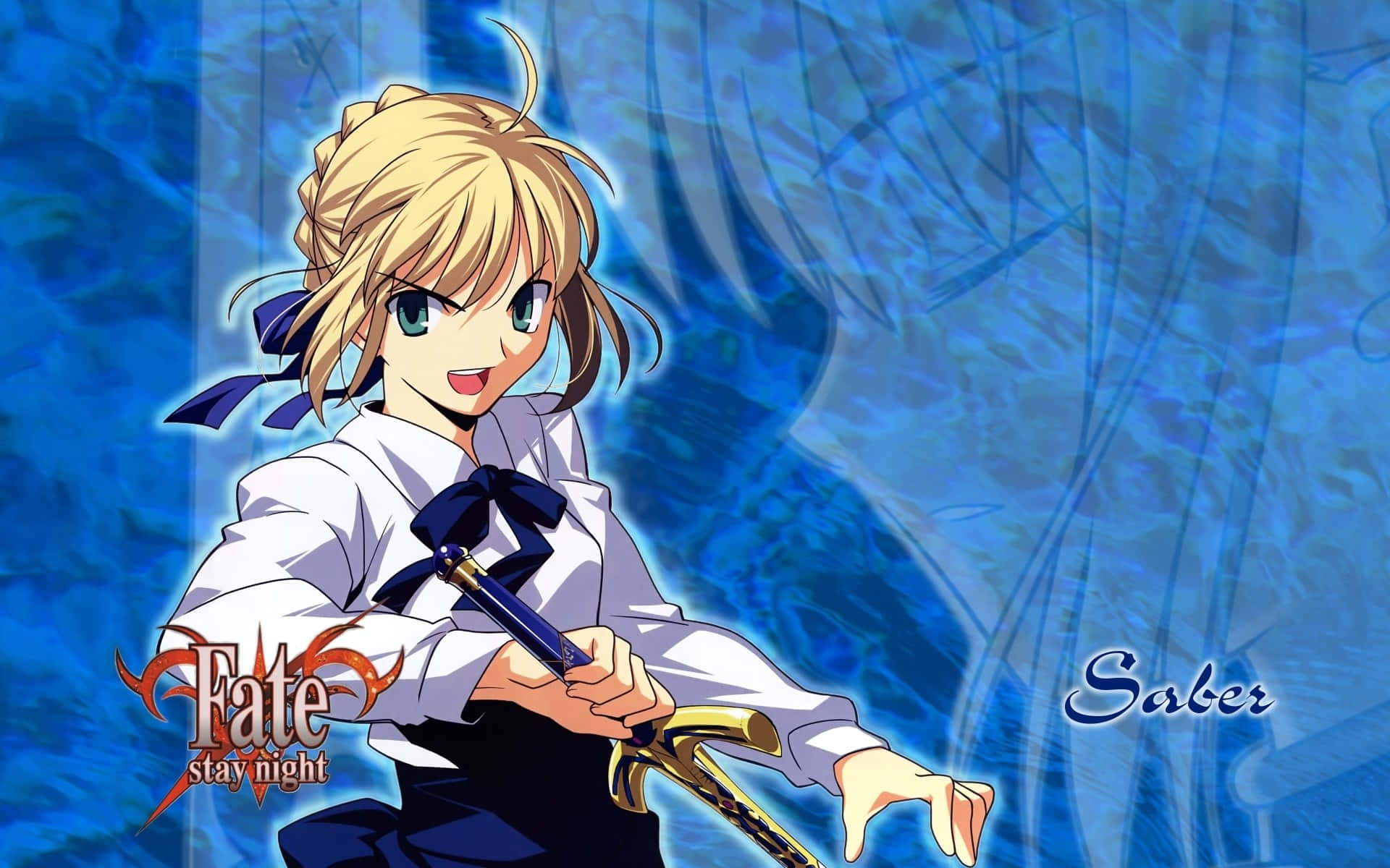 Saber Fate Stay Night Smiling Background