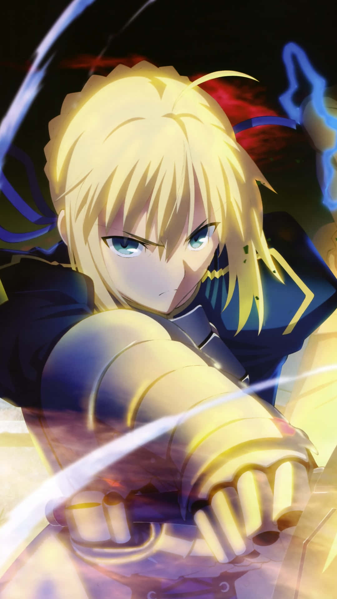 Saber Fate Stay Night Swinging Sword Background