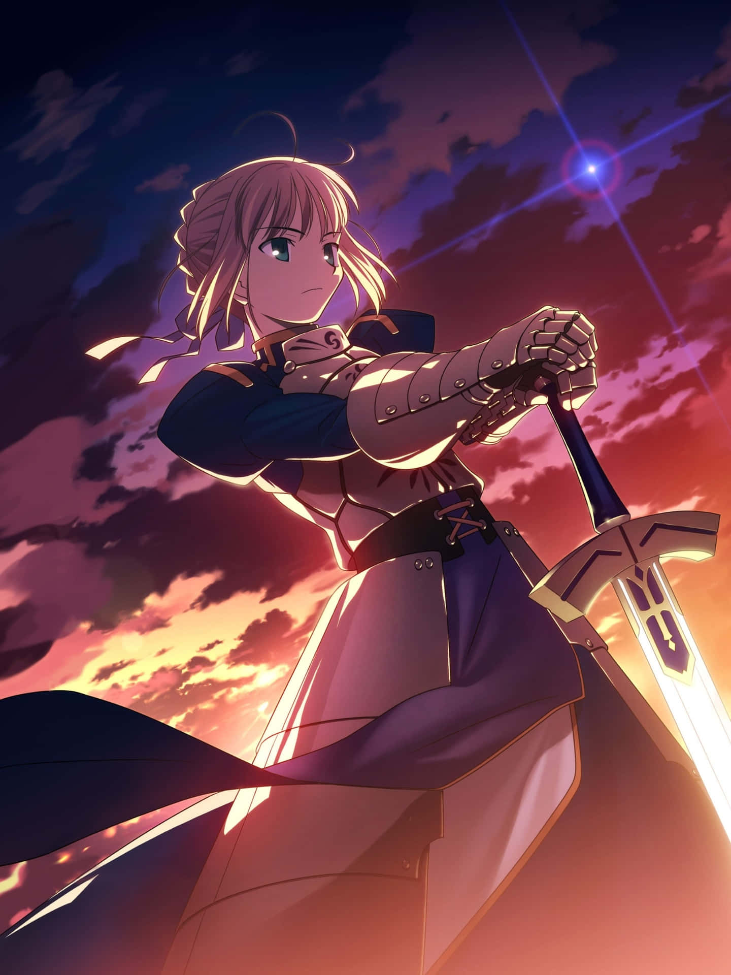 Saber Fate Stay Night Under The Stars Background