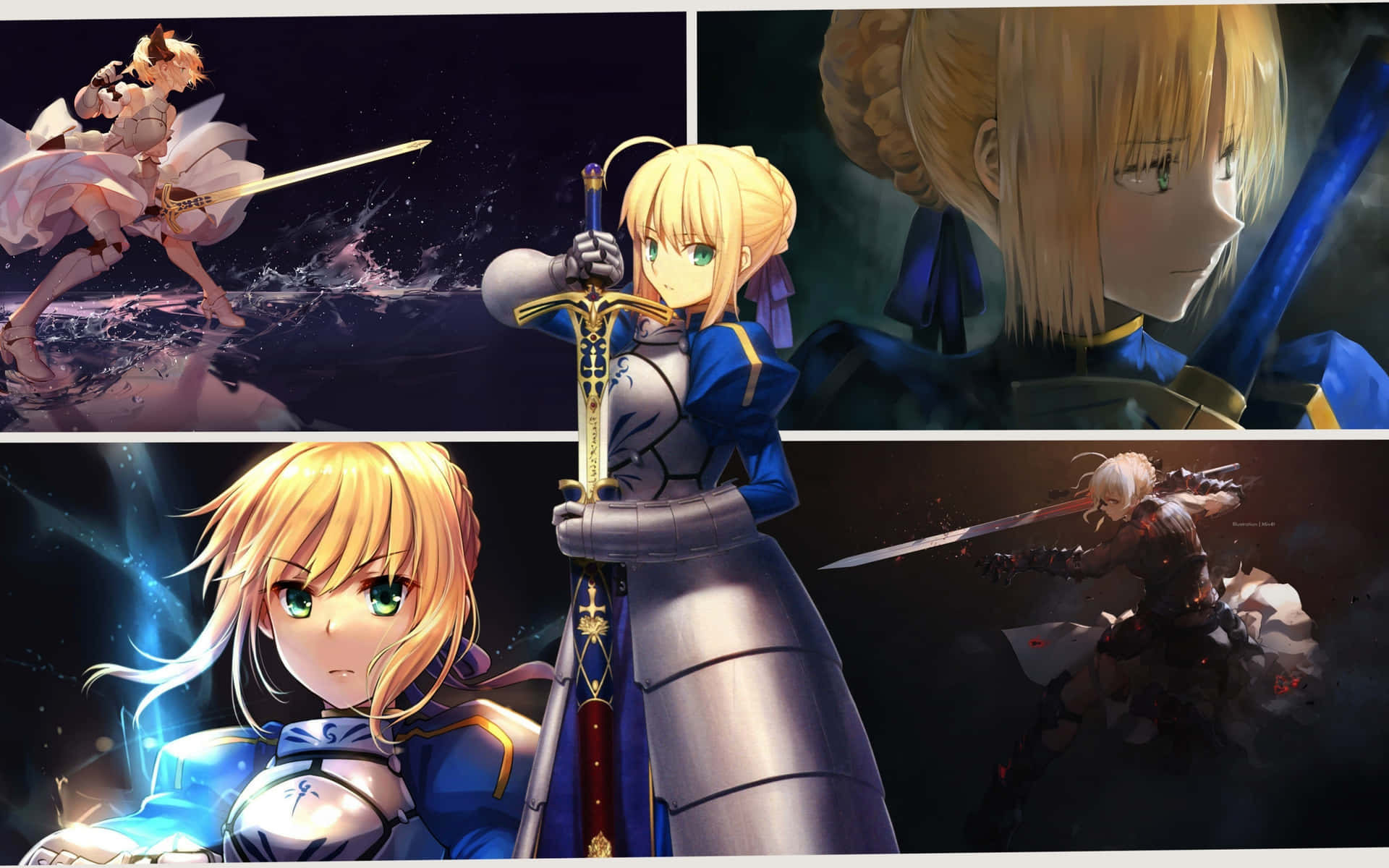 Saber Fate Stay Night With Alternates Background