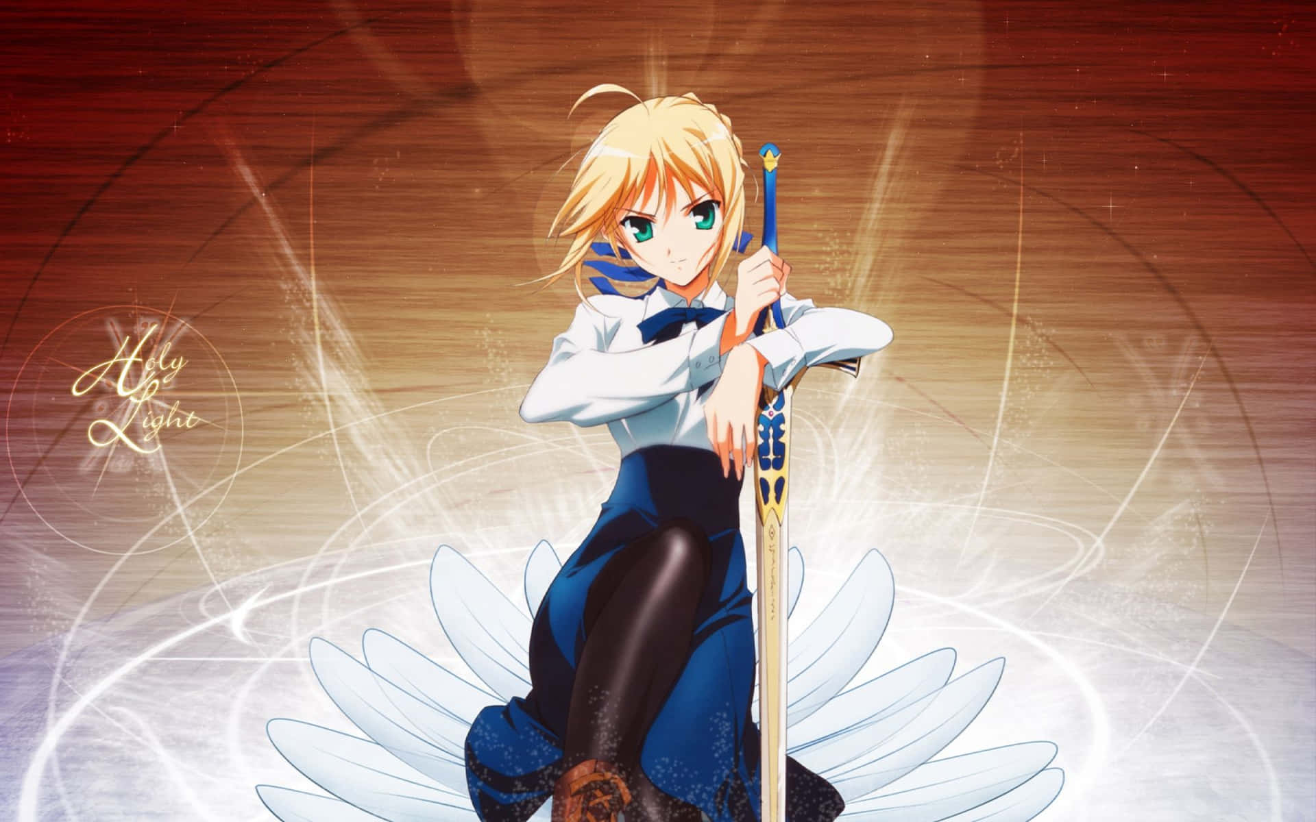 Saber Fate Stay Night With Excalibur Background