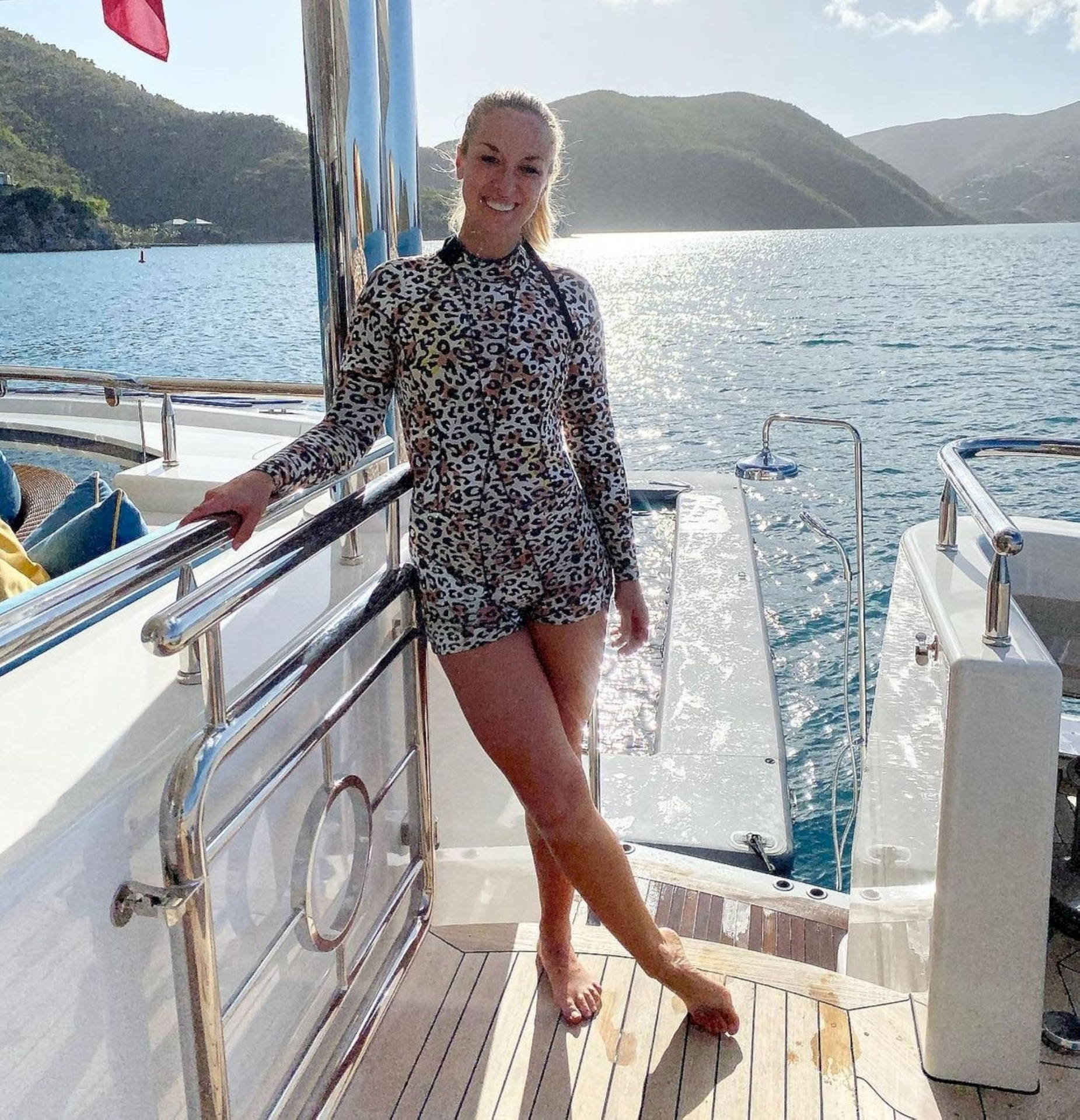 Sabine Lisicki On Yacht Background