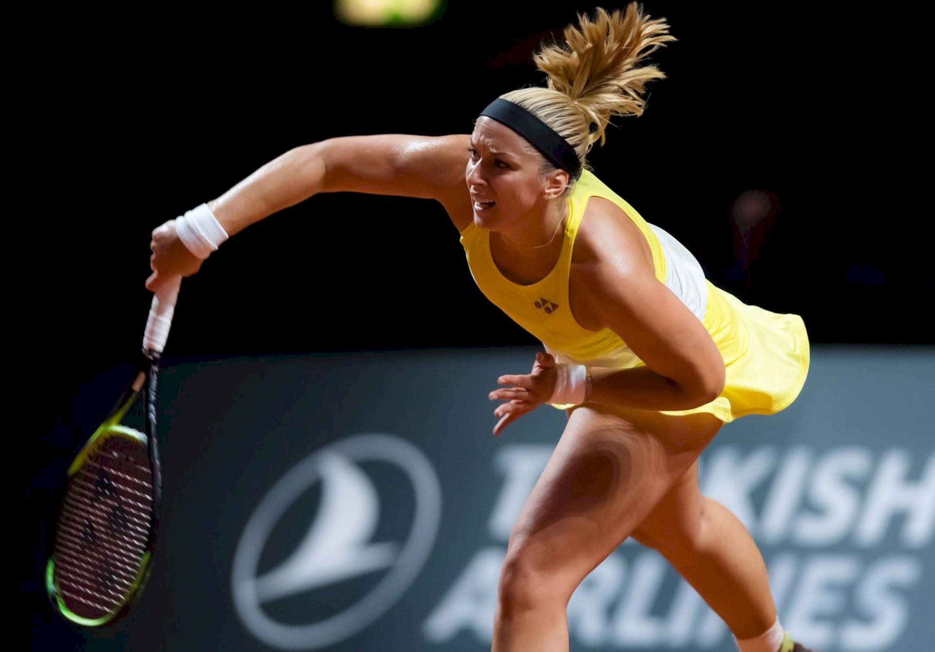 Sabine Lisicki Yellow Tennis Dress