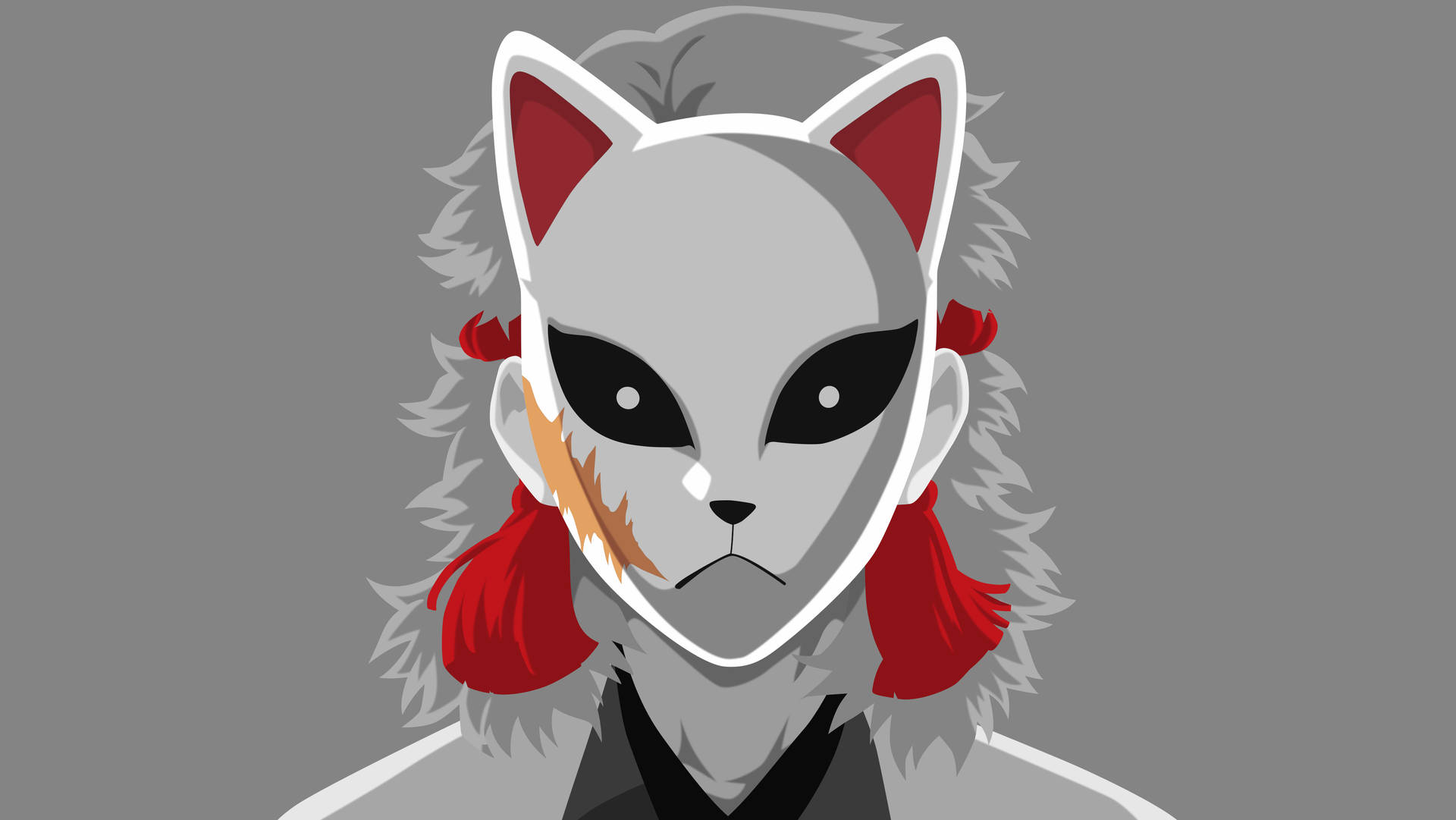 Sabito Greyscale Demon Slayer Mask Background