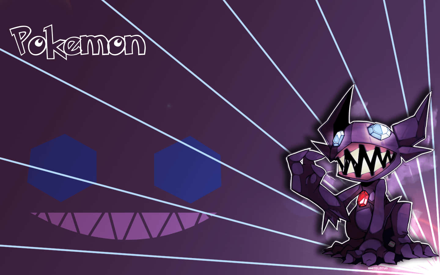 Sableye In Purple Background