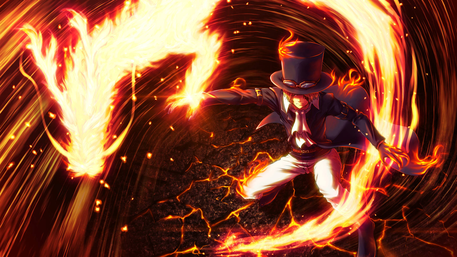 Sabo Fire Anime Background