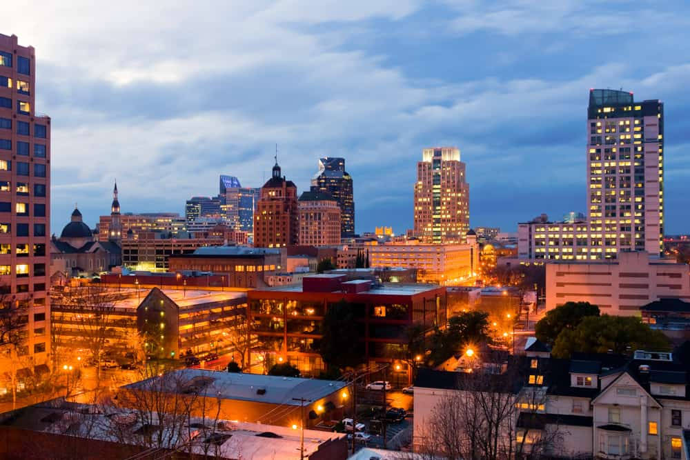 Sacramento City At Night Background