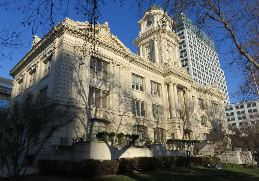 Sacramento City Hall Front Angle Background