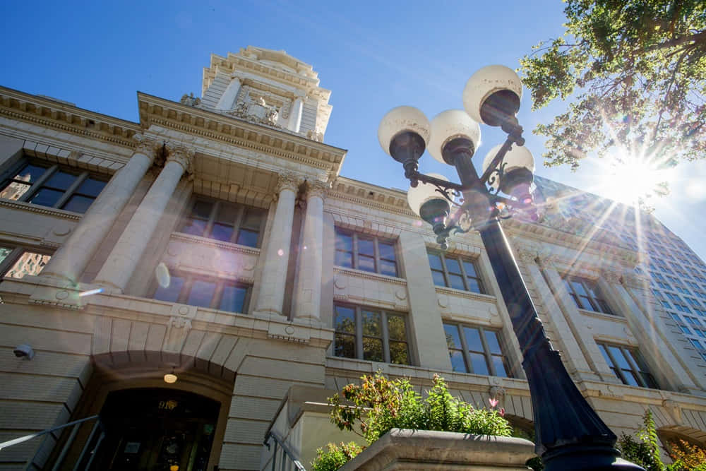 Sacramento City Hall Sun Shining Background