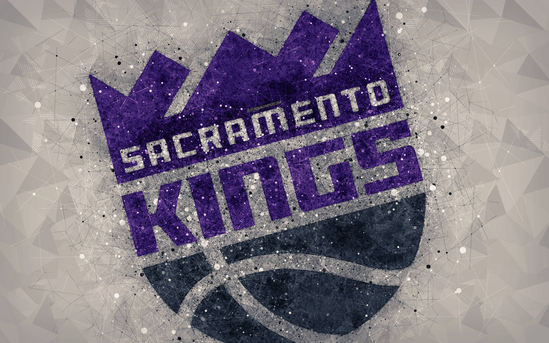 Sacramento Kings Logo In Polygon Texture Background