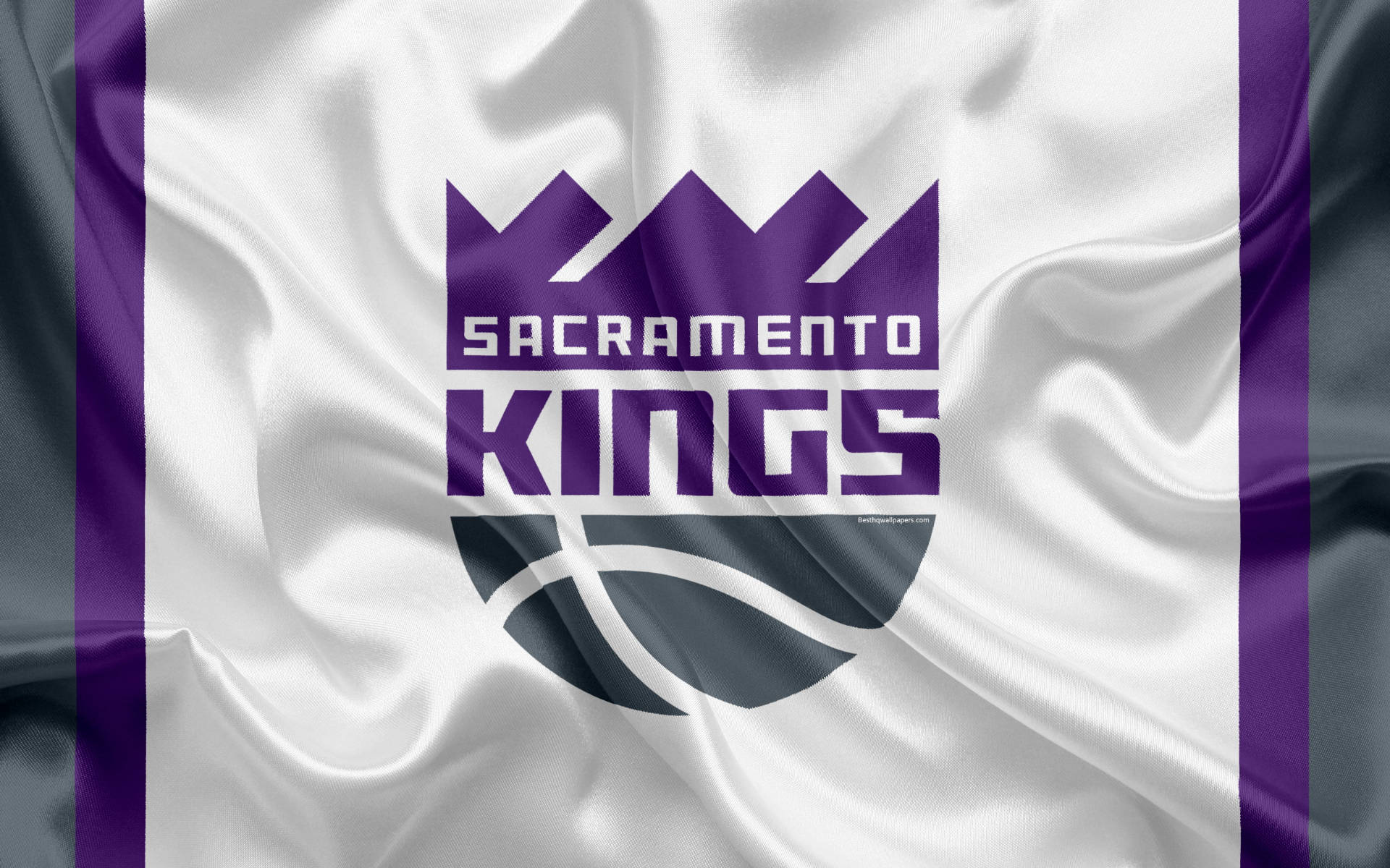 Sacramento Kings Logo In Silky Fabric Background