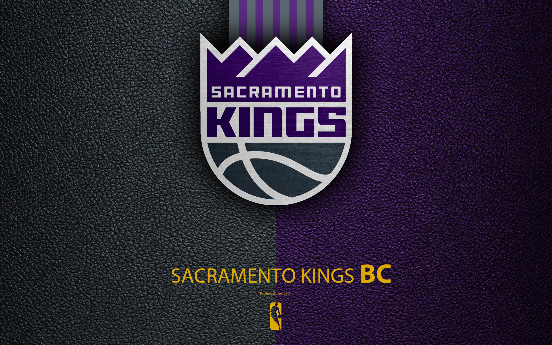 Sacramento Kings Logo On Leather Texture Background