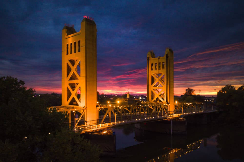 Sacramento Tower Bridge Photography Background