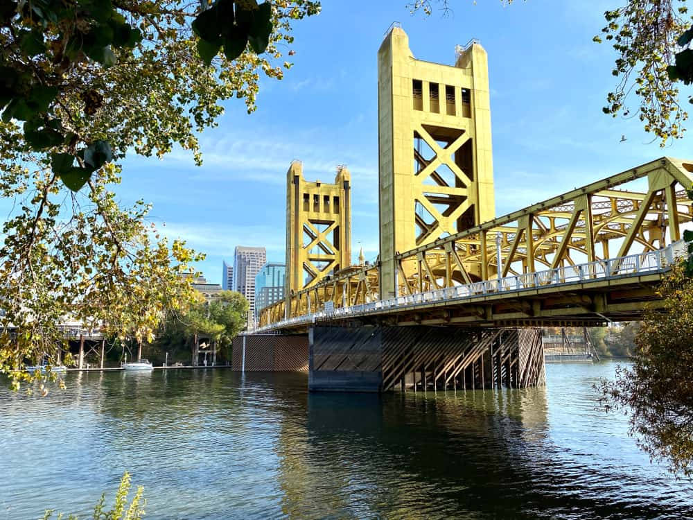 Sacramento Tower Bridge Side View Background