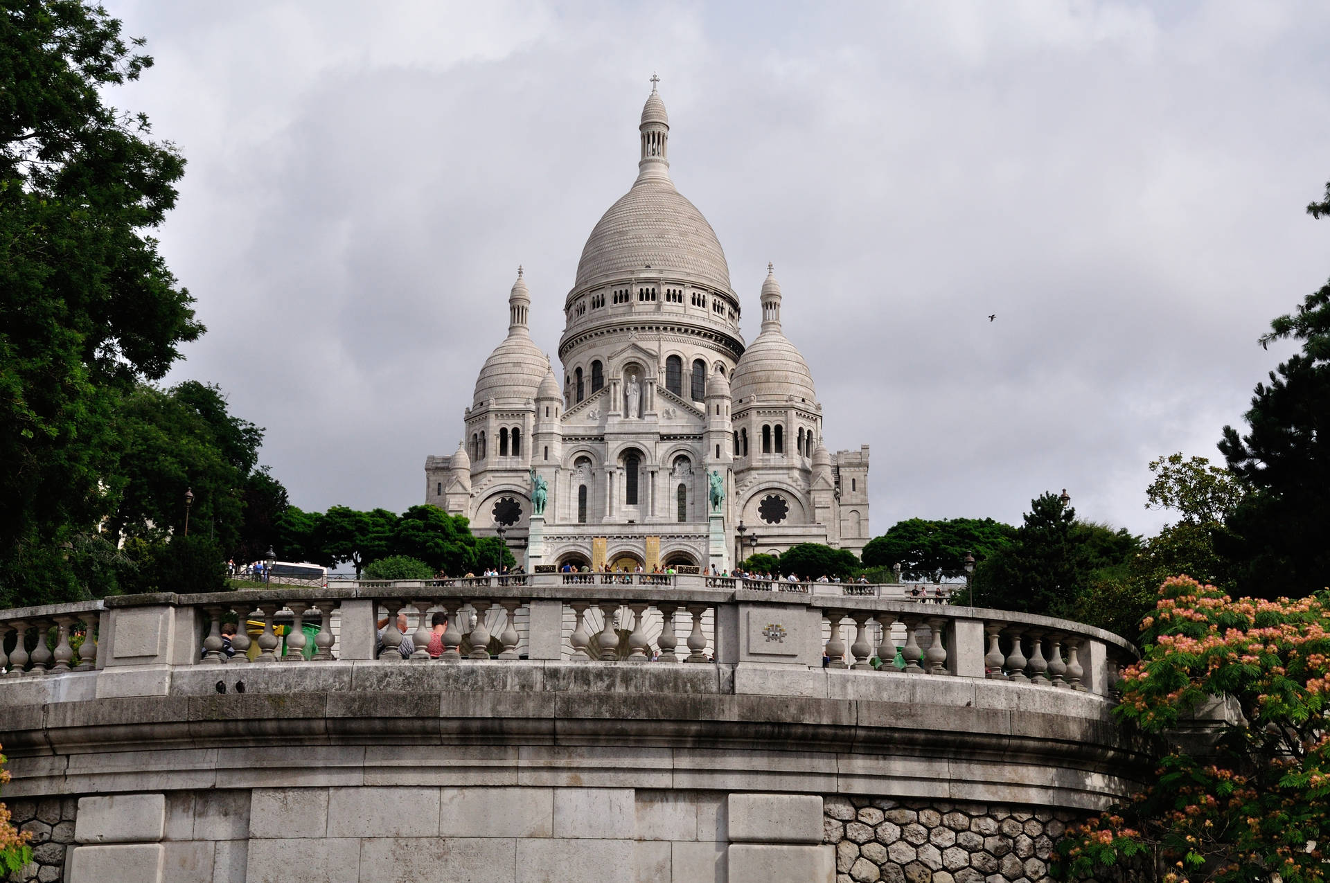 Sacre Coeur Gloomy Sky Background