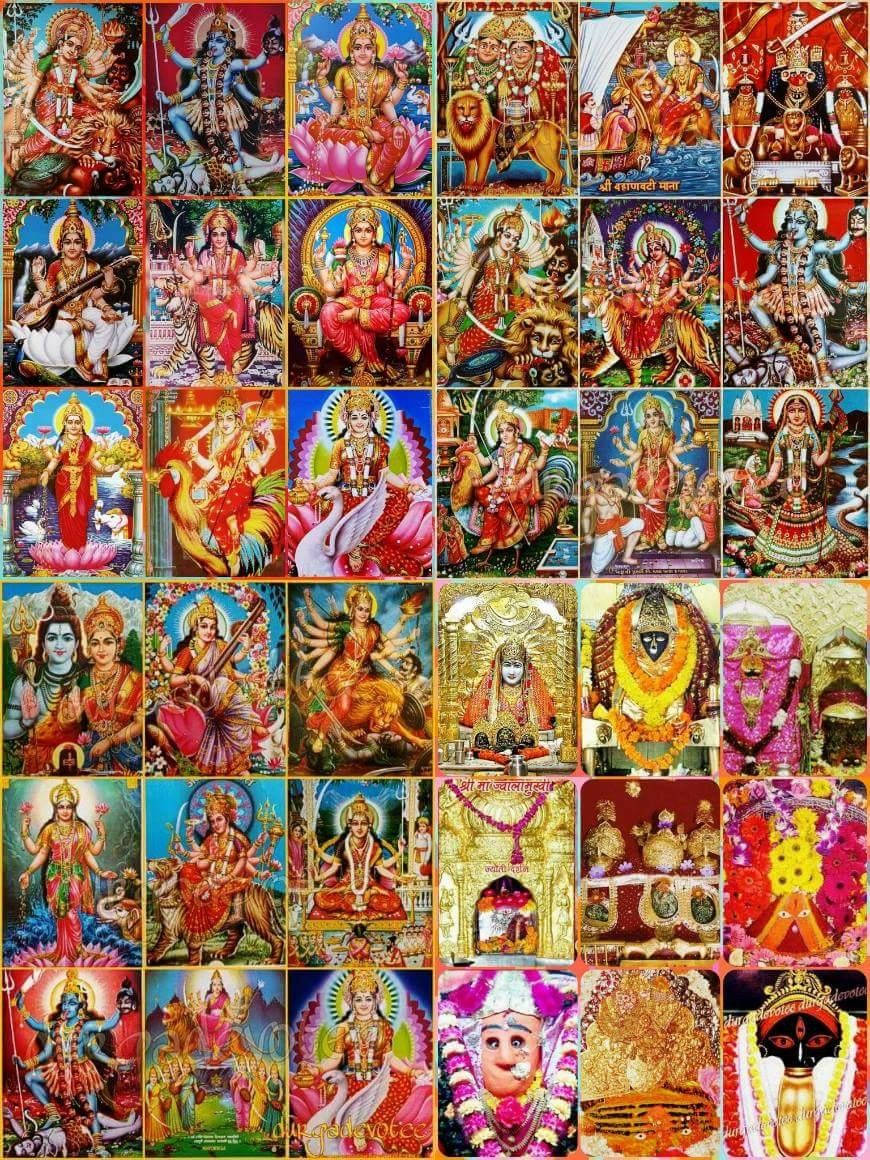 Sacred Ensemble Of Hindu Gods Background