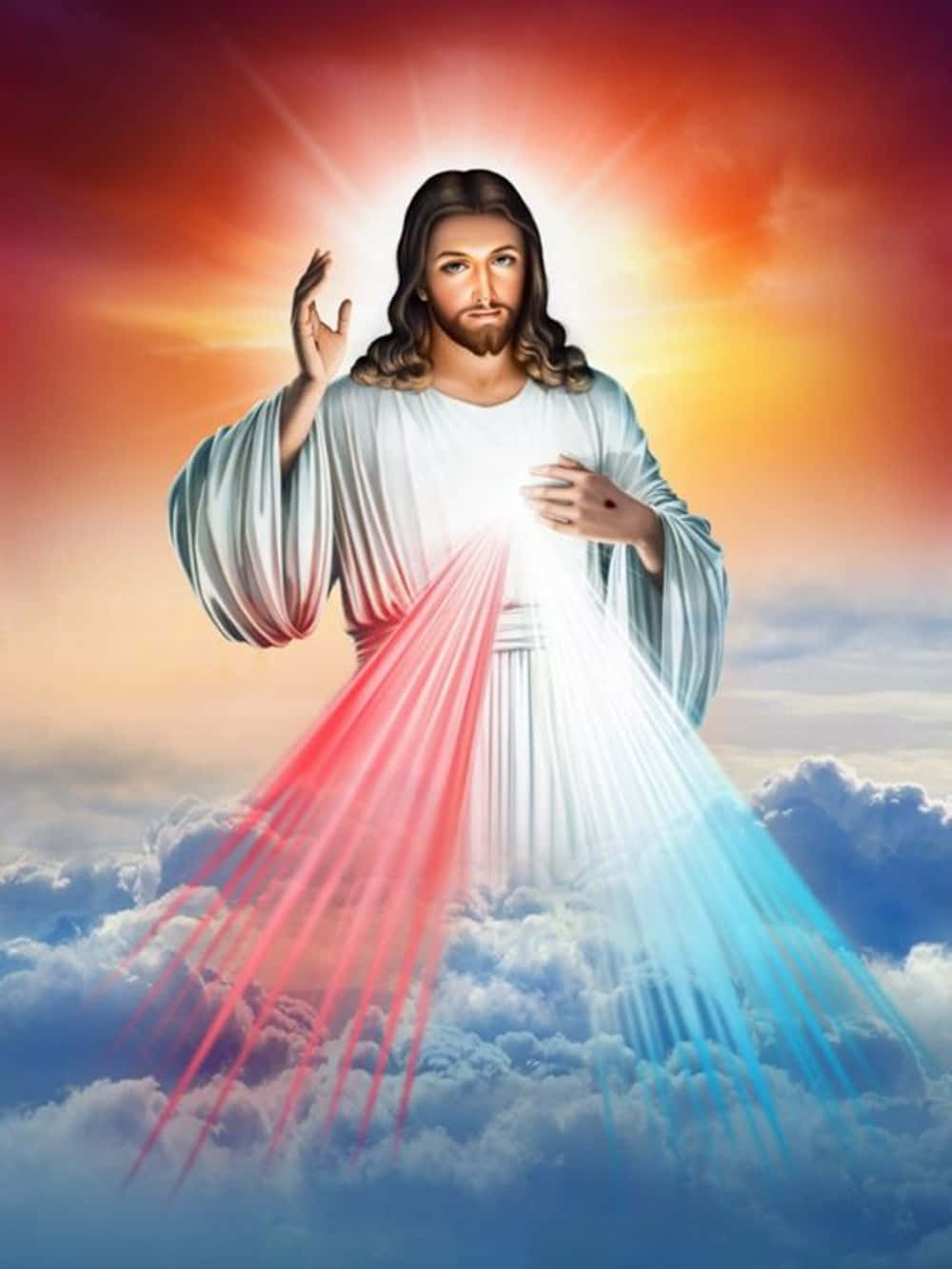 Sacred Heart Of Jesus In Heaven Mercy Light