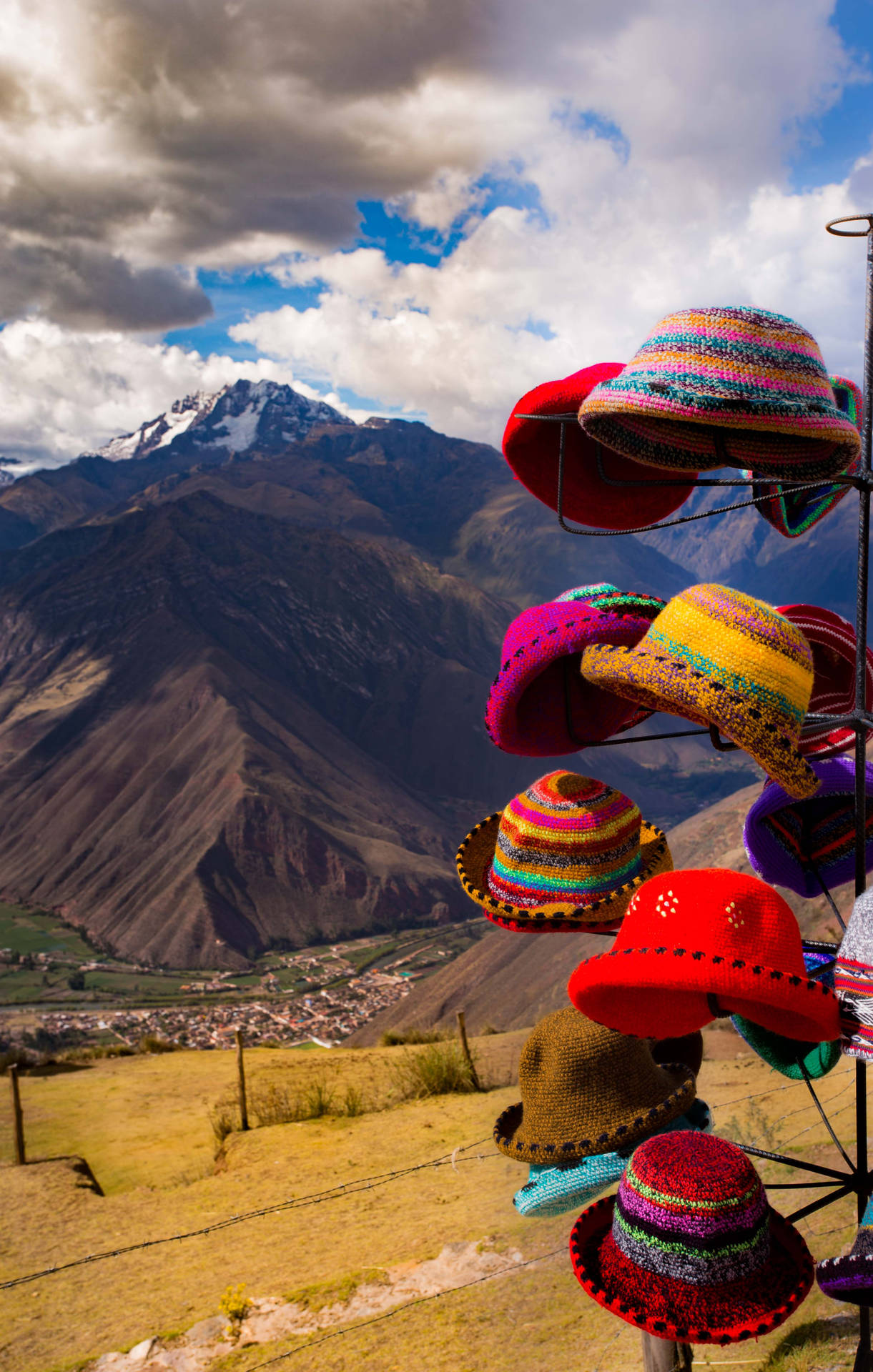 Sacred Valley Hat Souvenirs Cusco Peru Background