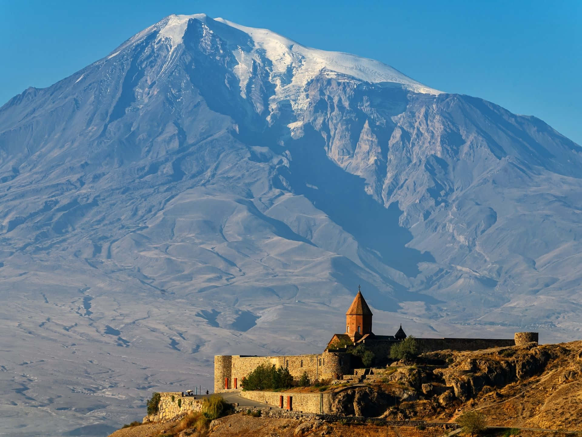 Sacred View Of Khor Virap Monastery With Magnificent Mount Ararat