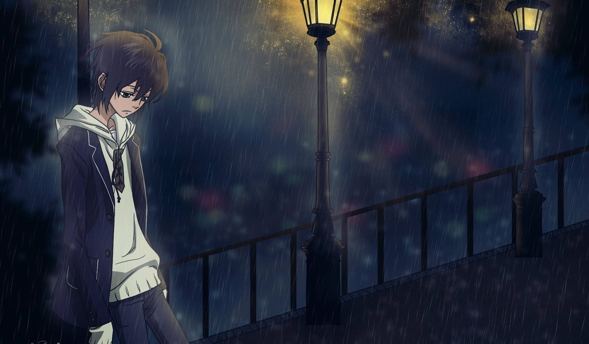 Sad Aesthetic Anime Boy Background