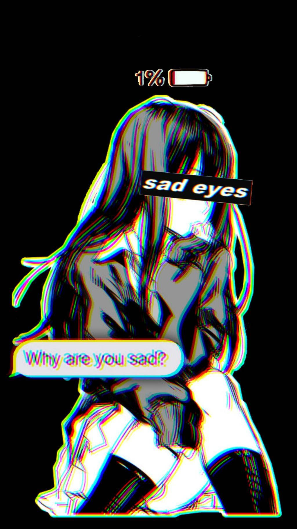 Sad Aesthetic Anime Girl Sad Eyes Background