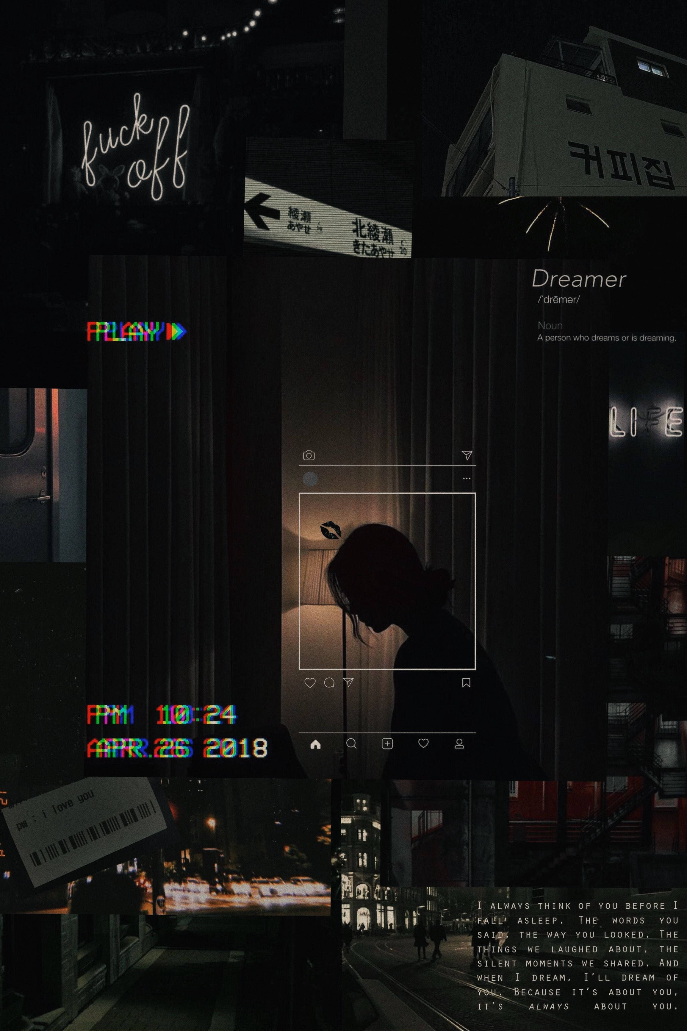 Sad Aesthetic Tumblr Dark Street Camera Background