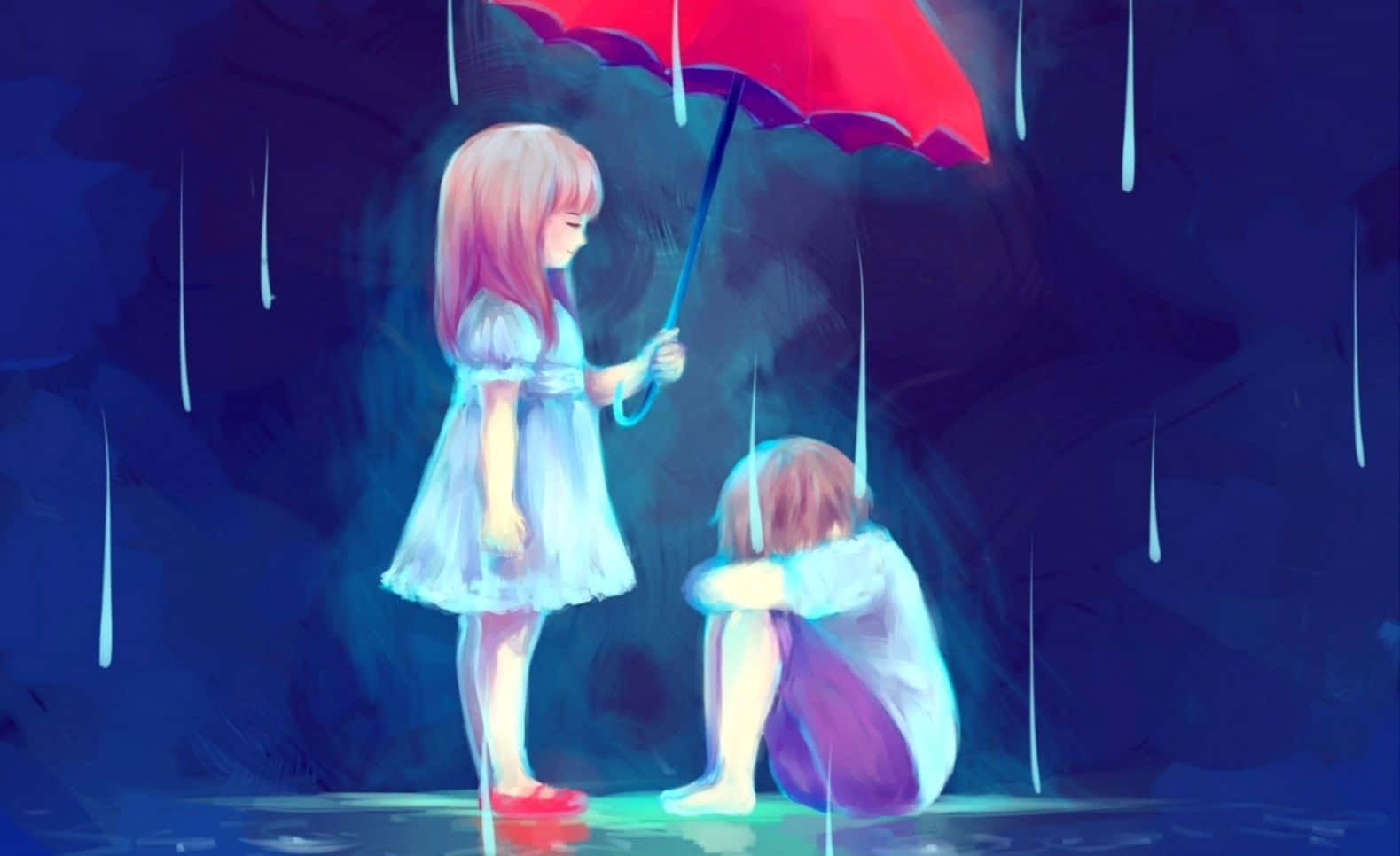 Sad Anime Art 1579 X 966 Background